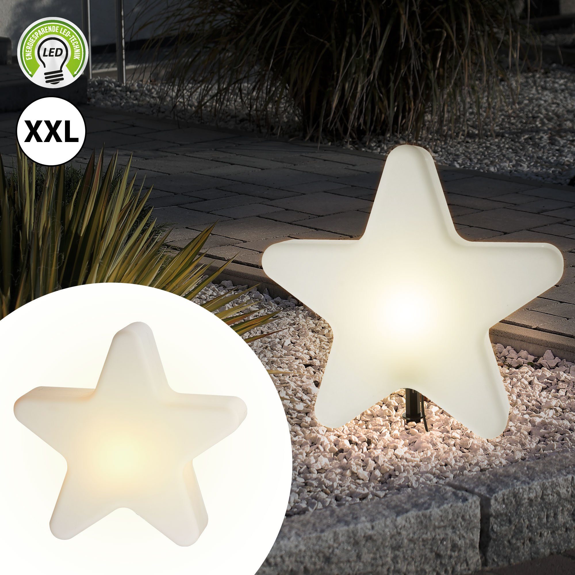 CEPEWA LED Dekolicht Sternlampe XXL Outdoor mit Steckfuß 75cm Stern Leuchte Erdspieß