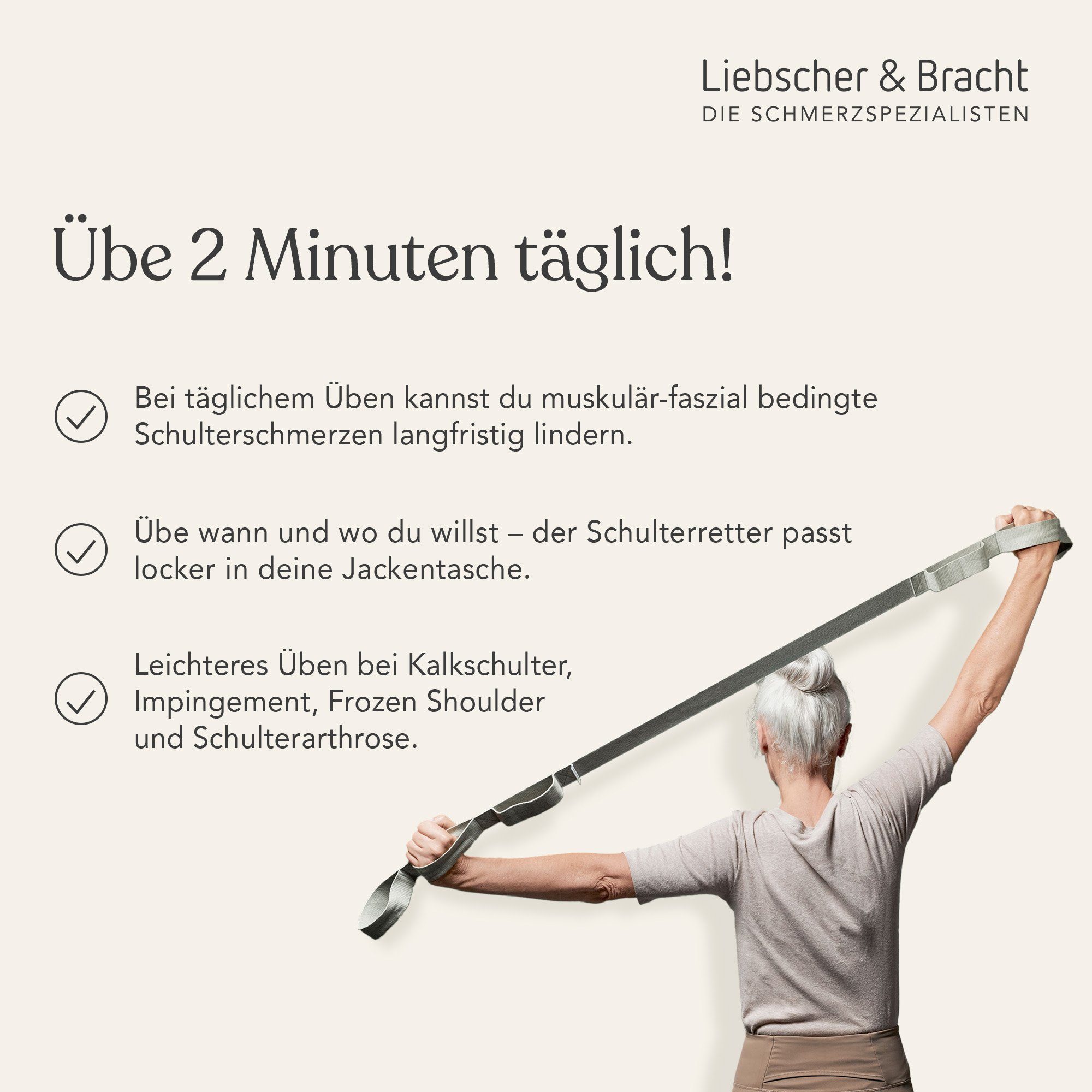 Liebscher & Bracht Physiobänder Liebscher & Bracht Der Schulterretter, robustes Baumwollband + unterschiedliche Griffbreiten