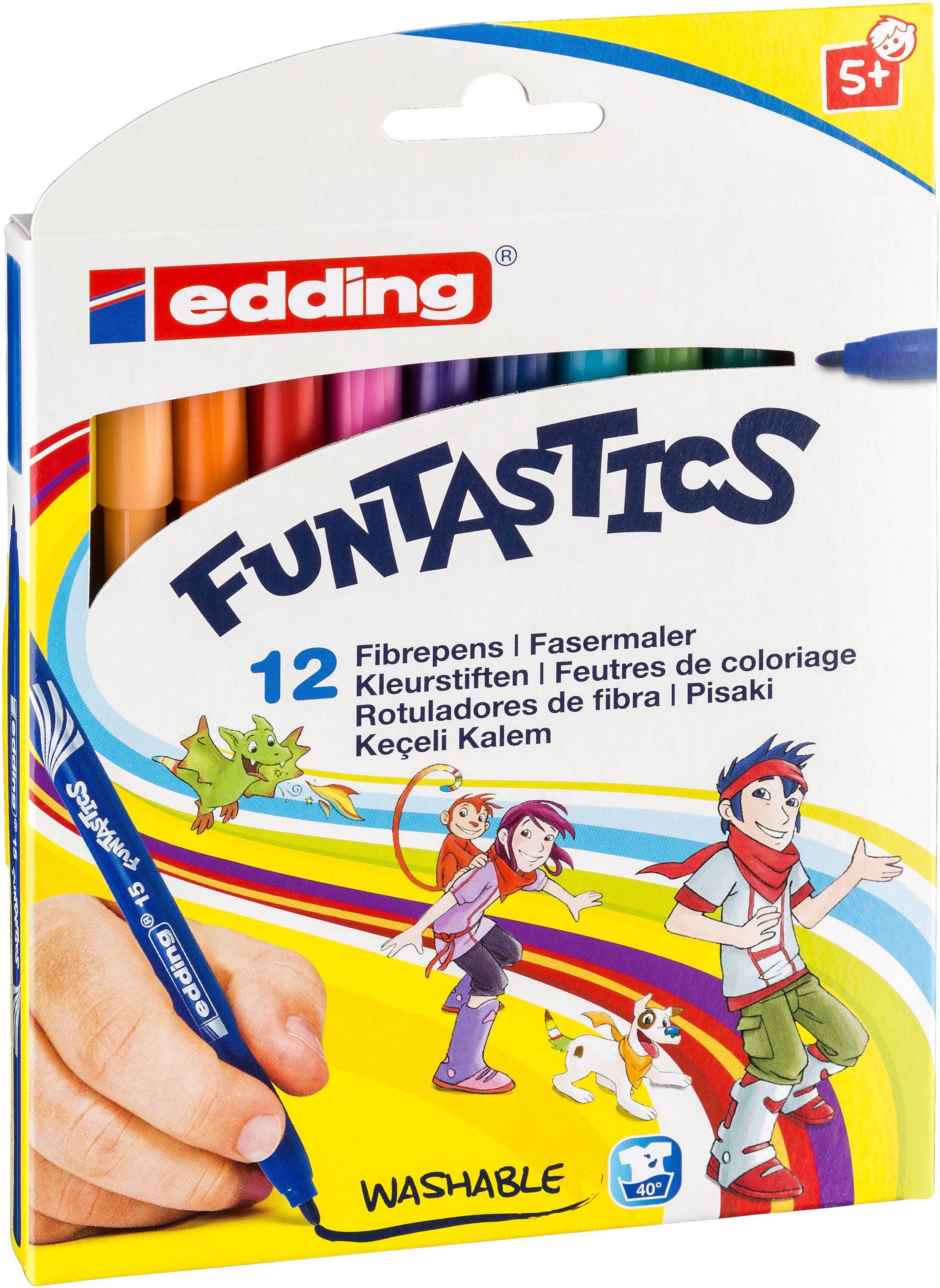 edding Aquarellstifte Funtastic Kinderfasermaler, Wasserbasis