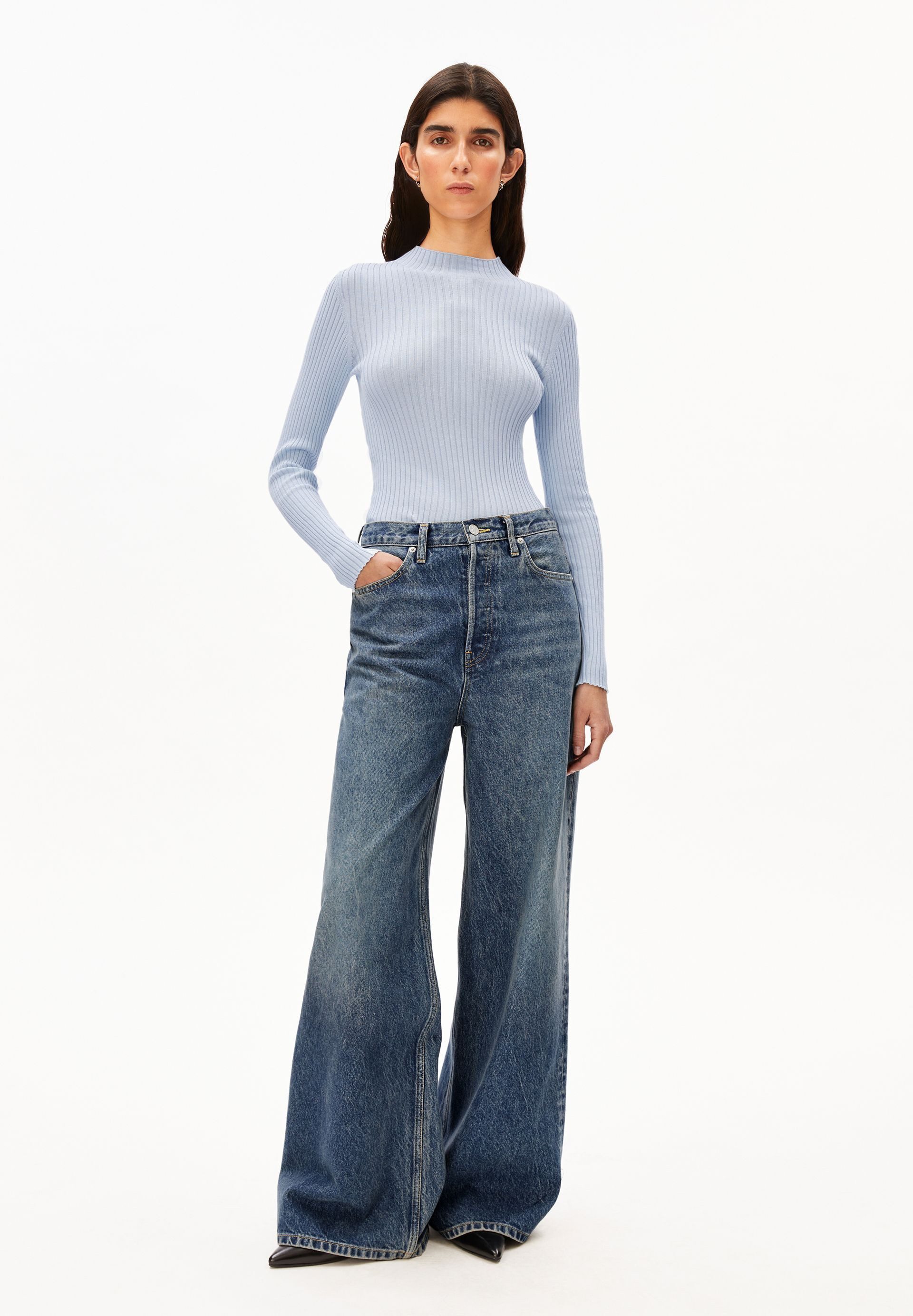 Armedangels Strickpullover ALAANIA Pullover Slim Fit aus Bio-Baumwolle Fitted