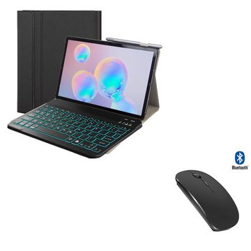 Lobwerk Tablet-Hülle 3in1 Hülle + Tastatur + Maus für Samsung Galaxy Tab S5e T720 11 Zoll, Aufstellfunktion, Sturzdämpfung