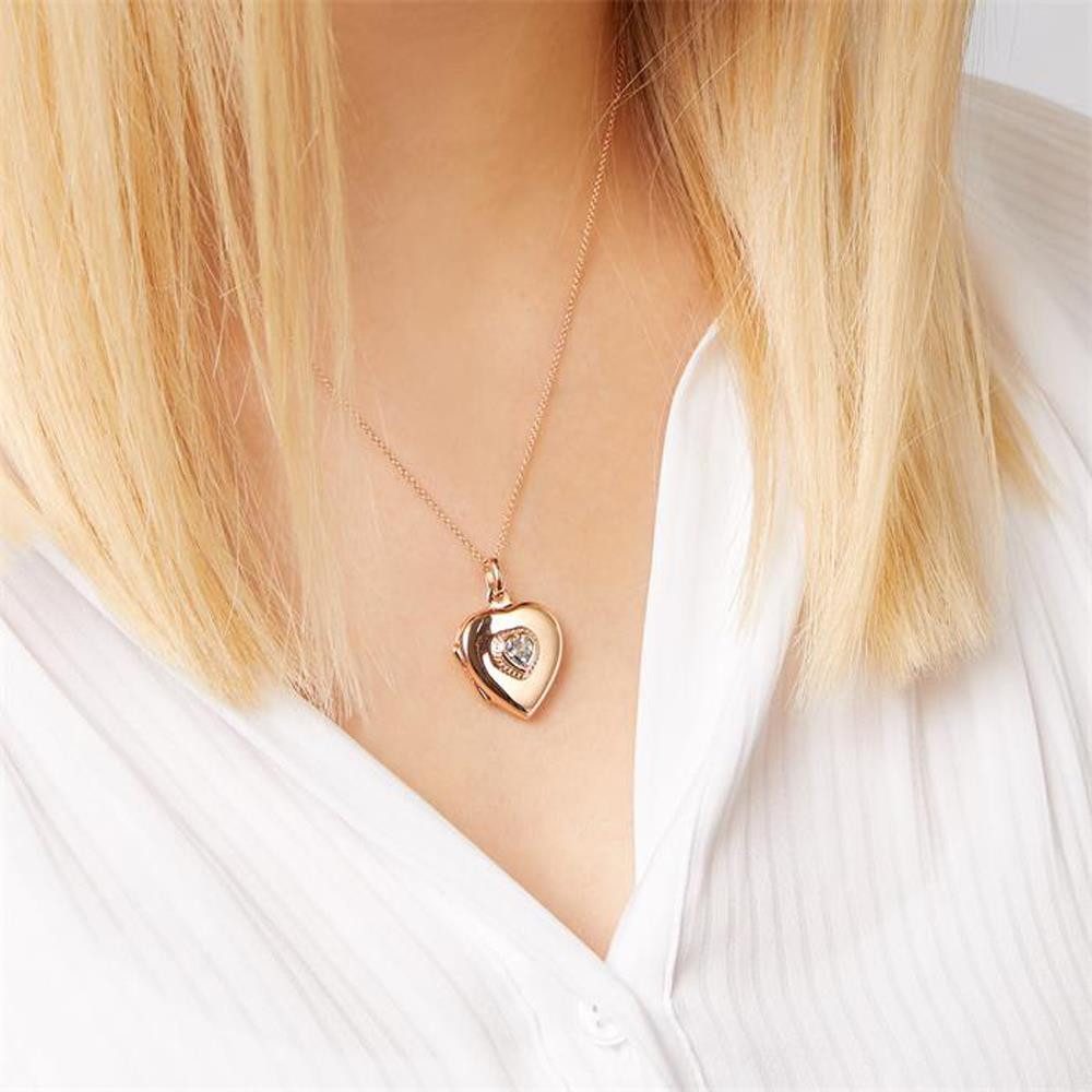 Unique Kettenanhänger Herz-Medaillon mi...