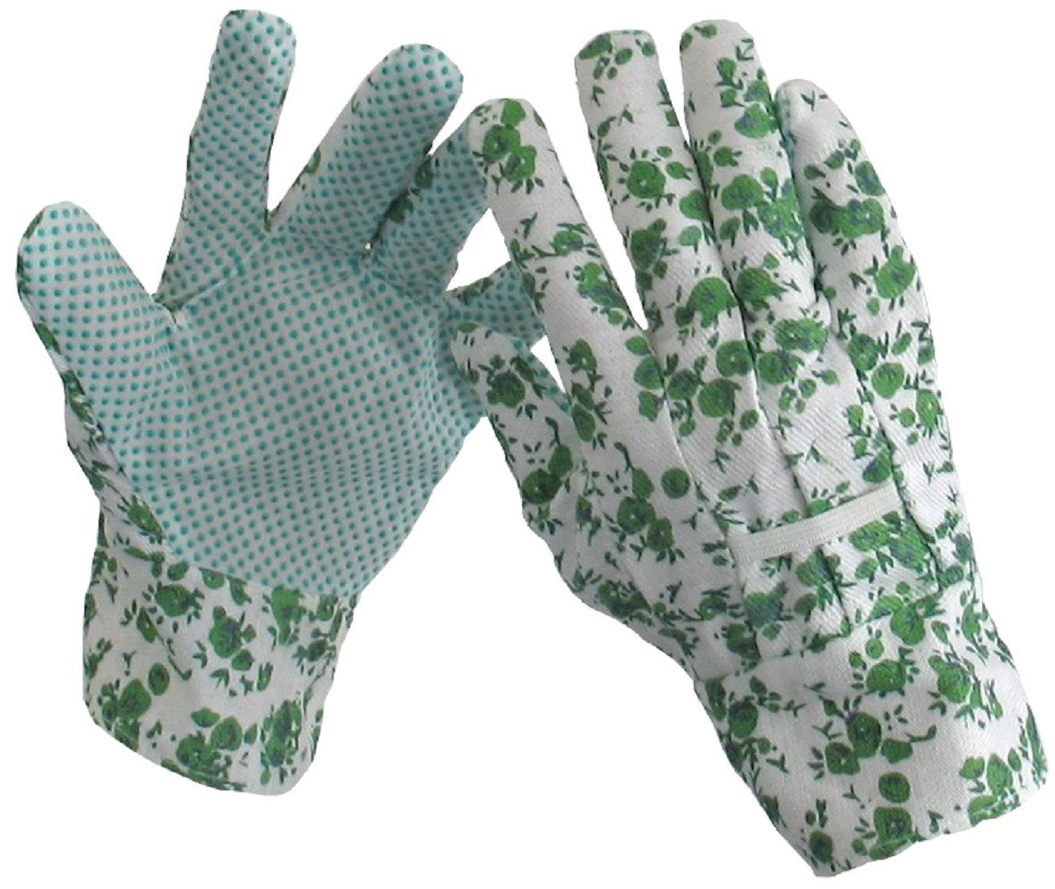 GUT-Produkte Gartenhandschuhe Gartenhandschuhe Baumwolle mit PVC Noppen Größe 8 12 Paar (Spar-Set)
