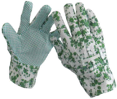 GUT-Produkte Gartenhandschuhe Gartenhandschuhe Baumwolle mit PVC Noppen Größe 8 12 Paar (Spar-Set)