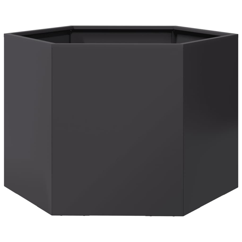Hochbeet Pflanzkübel Schwarz Sechseckig 69x60x45 Stahl