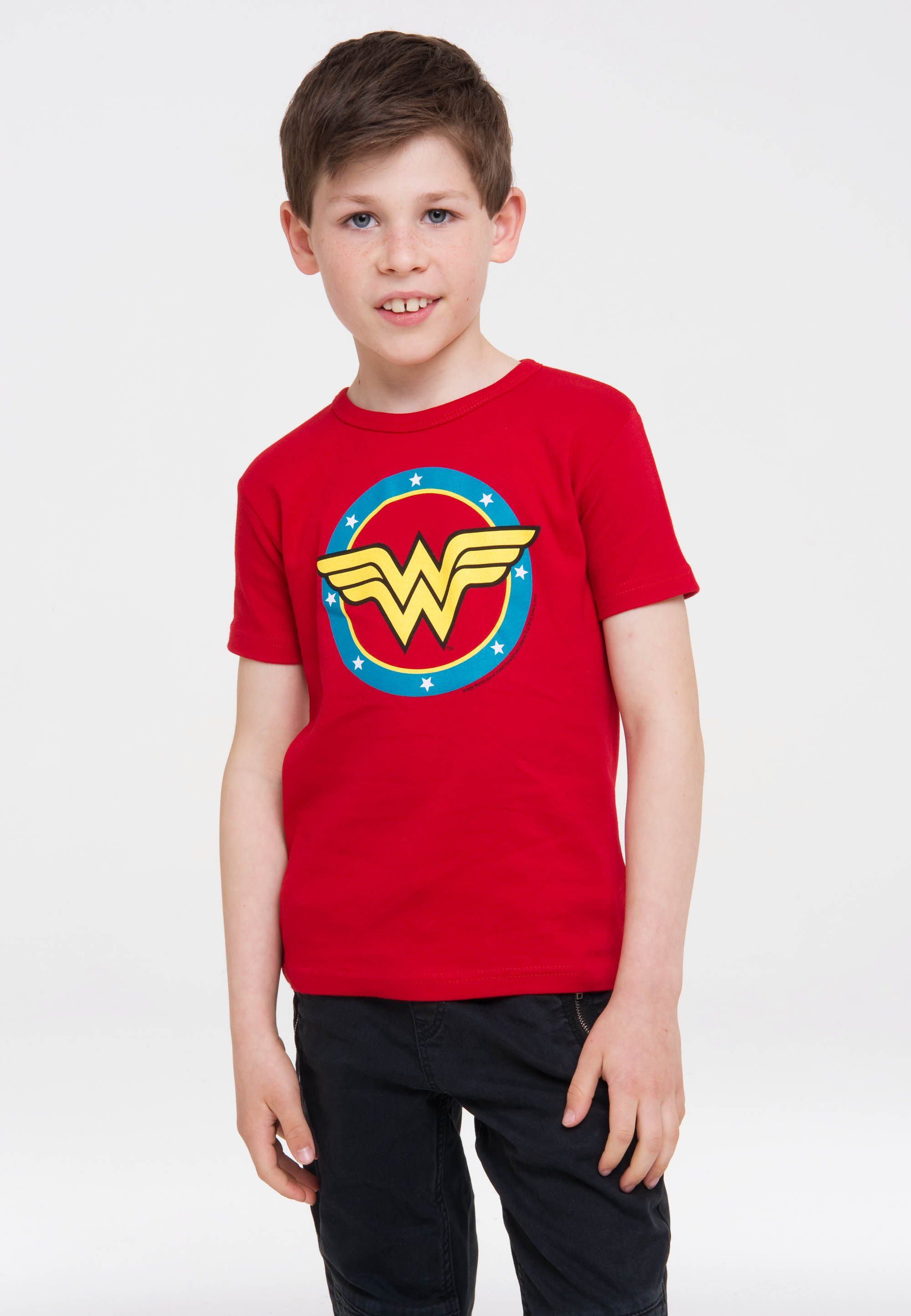 LOGOSHIRT T-Shirt DC - Wonder Woman Logo Circle mit Wonder Woman-Logo