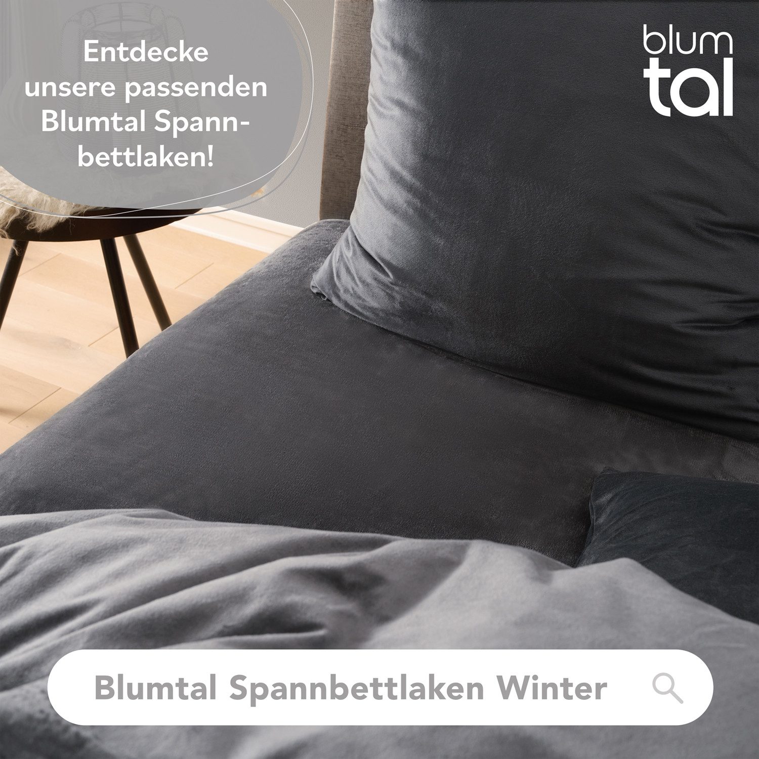 Blumtal Bettwäsche Cashmere-Touch Plüsch, warme Winterbettwäsche + Kopfkissenbezug – Bild 4 von 5