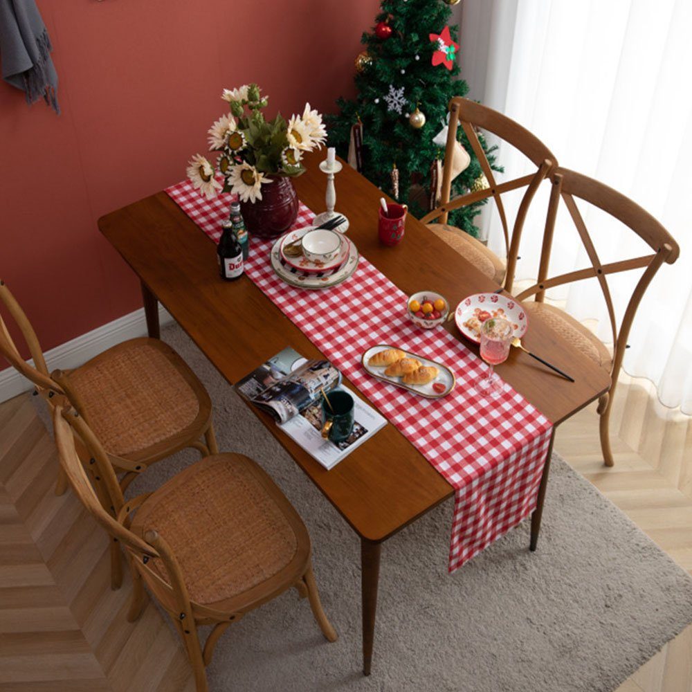 FELIXLEO Tischläufer Tischläufer Klassisch Stilvolles Baumwolle Buffalo Design 30*180 Plaid