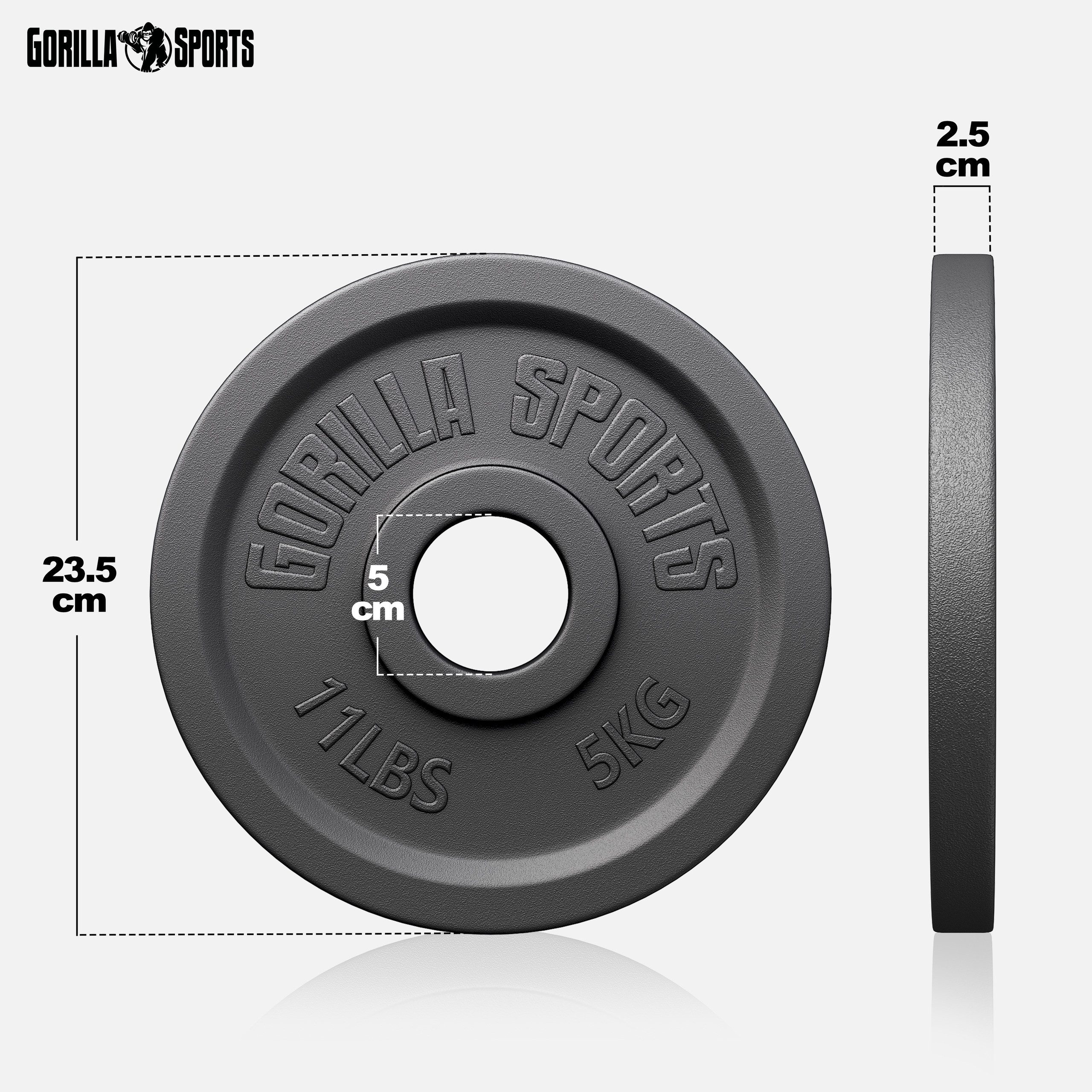 GORILLA SPORTS Hantelscheibe, 30 kg, (6-tlg)