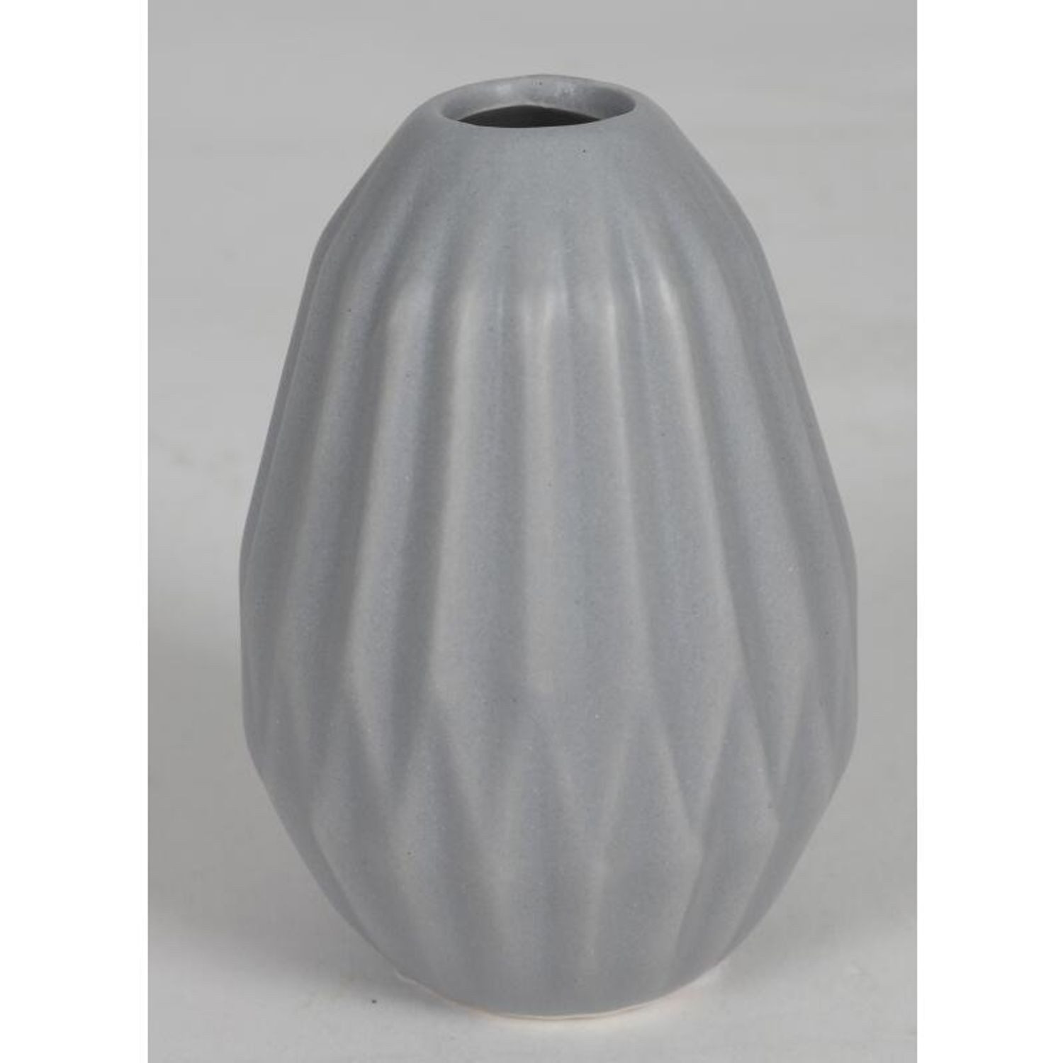 BURI Tischvase Keramik-Vase elegantes Rillendesign ø7x10cm Tischvase Tischdeko Deko