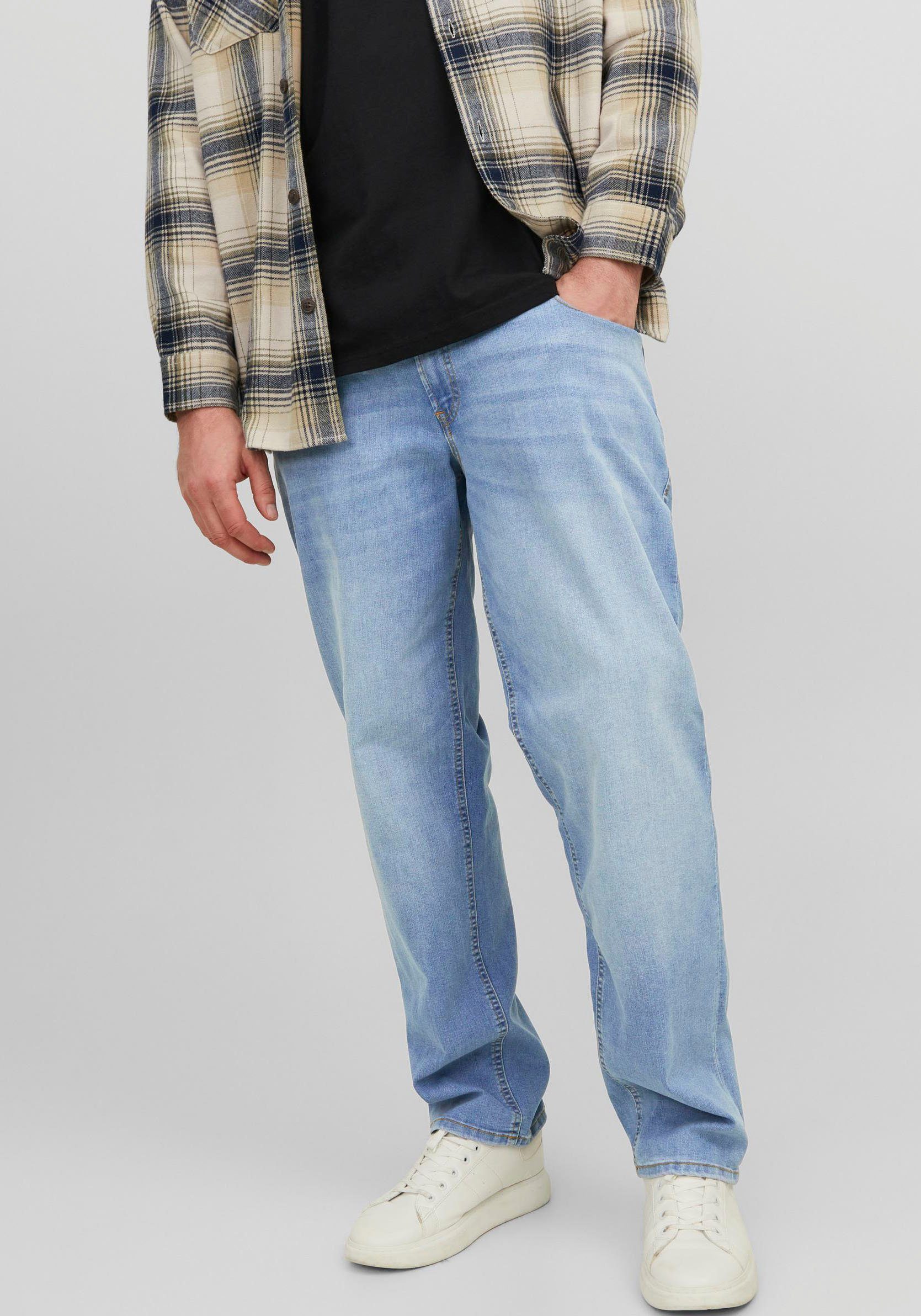 Jack & Jones PlusSize Tapered-fit-Jeans JJIMIKE mit Abriebeffekten und funk günstig online kaufen