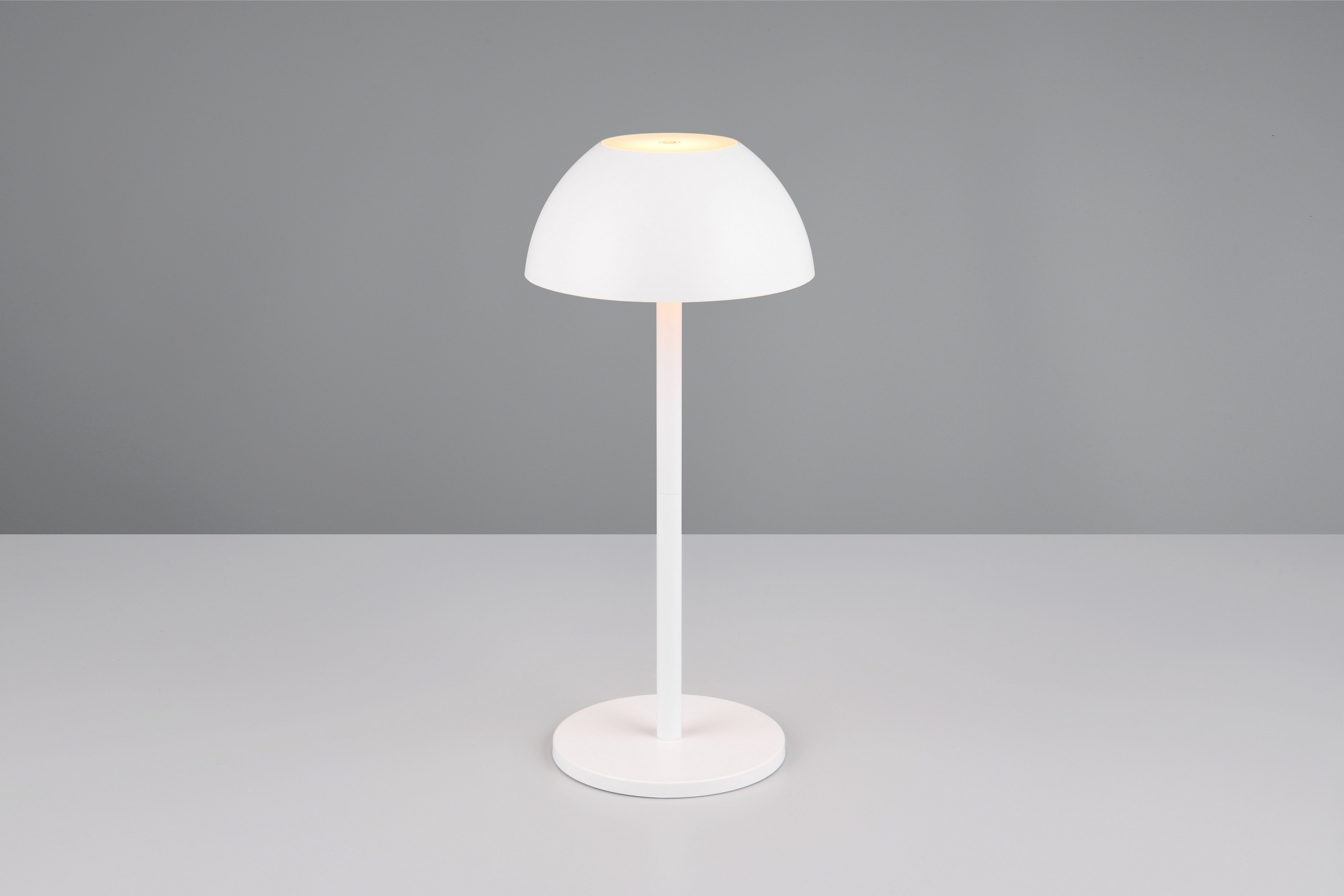 Reality Leuchten LED Außen-Tischleuchte RICARDO Tischleuchte (Stück), Dimmfunktion, USB-Ladefunktion, LED fest integriert, Warmweiß, Outdoor Akku Tischlampe Pilzdesign, USB-C, 4-fach Touch Dimmer, IP54