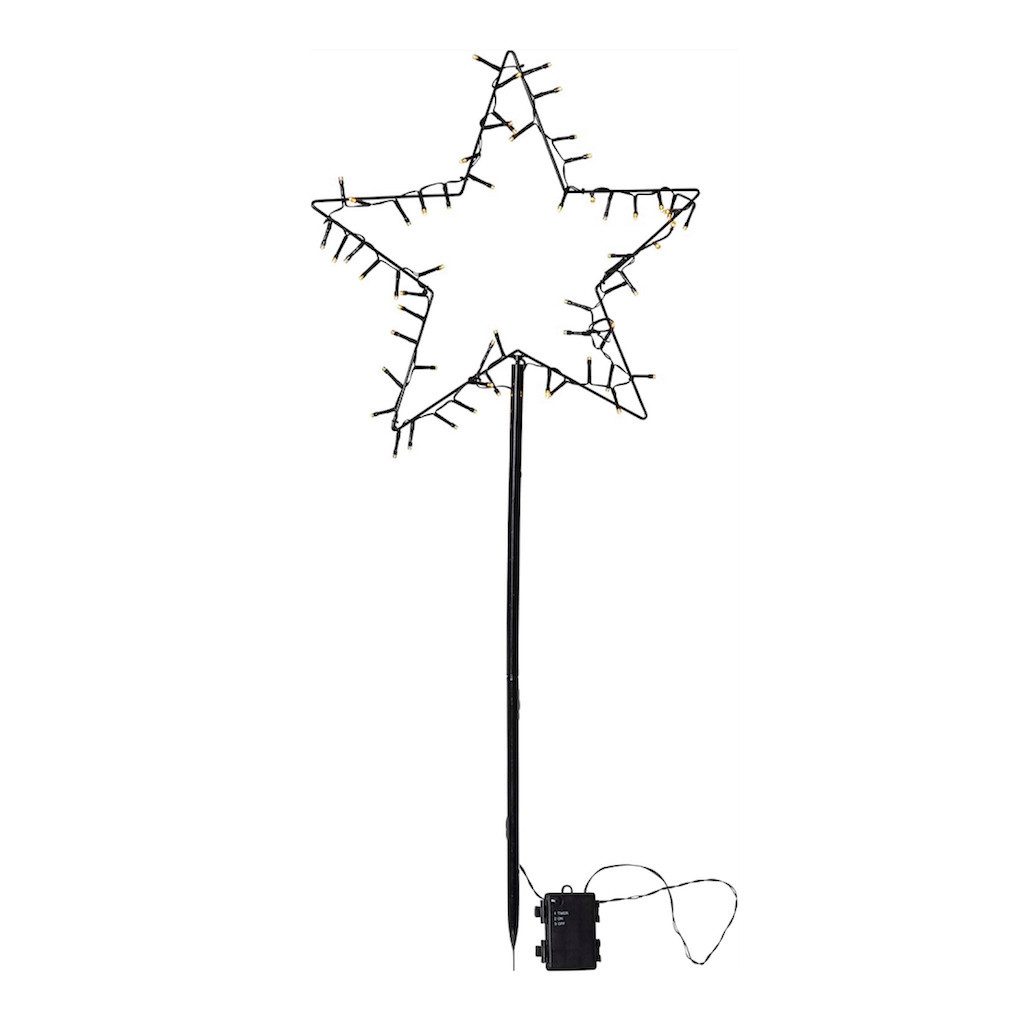 STAR TRADING LED Stern Gartenstecker Spiky, LED fest integriert, warmweiß