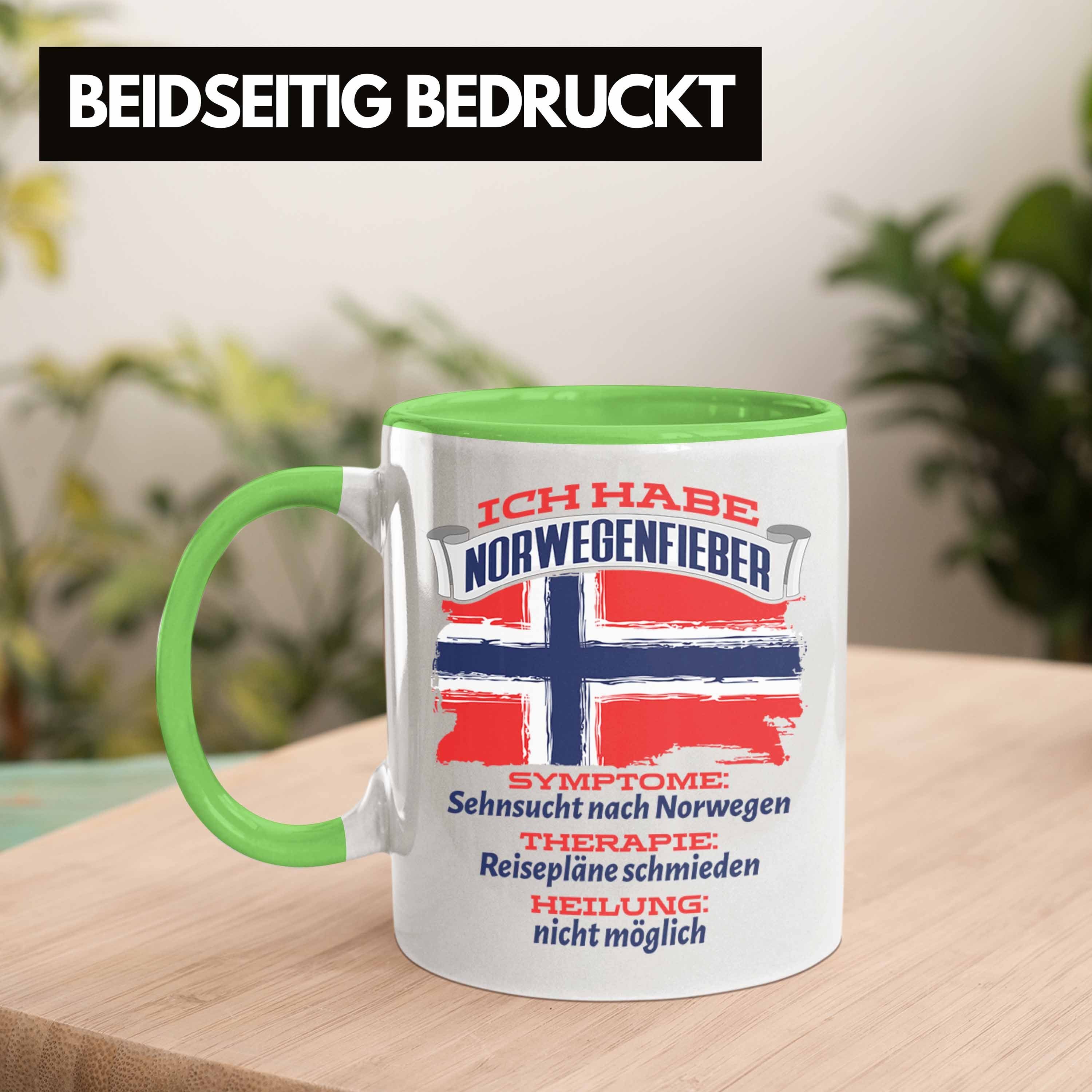 Geschenk Norwegenfieber Grafik Grün Trendation Norwegen Geschenkidee Lust Tasse Spruch Tasse