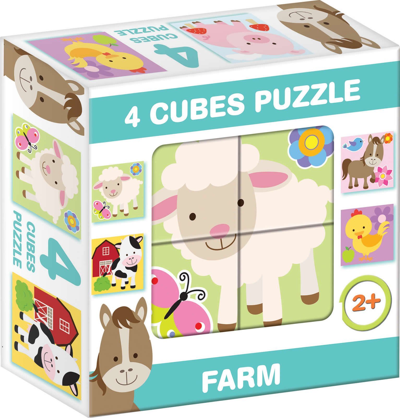 Dohany Würfelpuzzle Bilderwürfel 4-tlg. Bauernhof Bauernhoftiere, günstig online kaufen