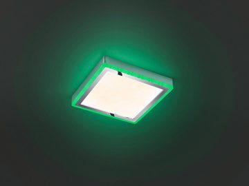 TRIO Leuchten LED Deckenleuchte Slide, Dimmfunktion, Nachtlichtfunktion, LED fest integriert, Getrennt schaltbar, Fernbedienung, Nachtlicht, RGBW-Farbwechsler