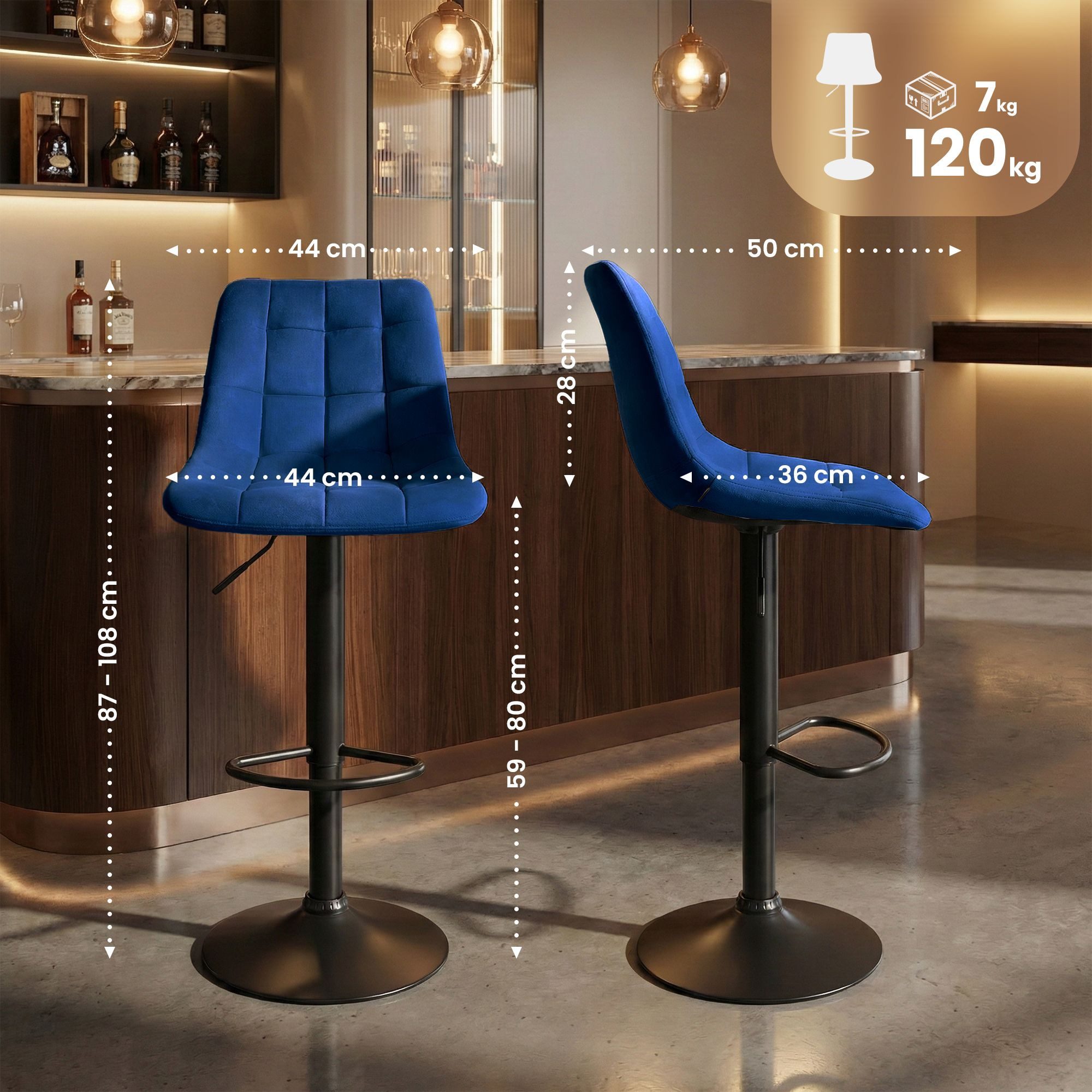 CLP Barhocker Mapun (1er, 1 St., 1er), höhenverstellbar, Bodenschoner