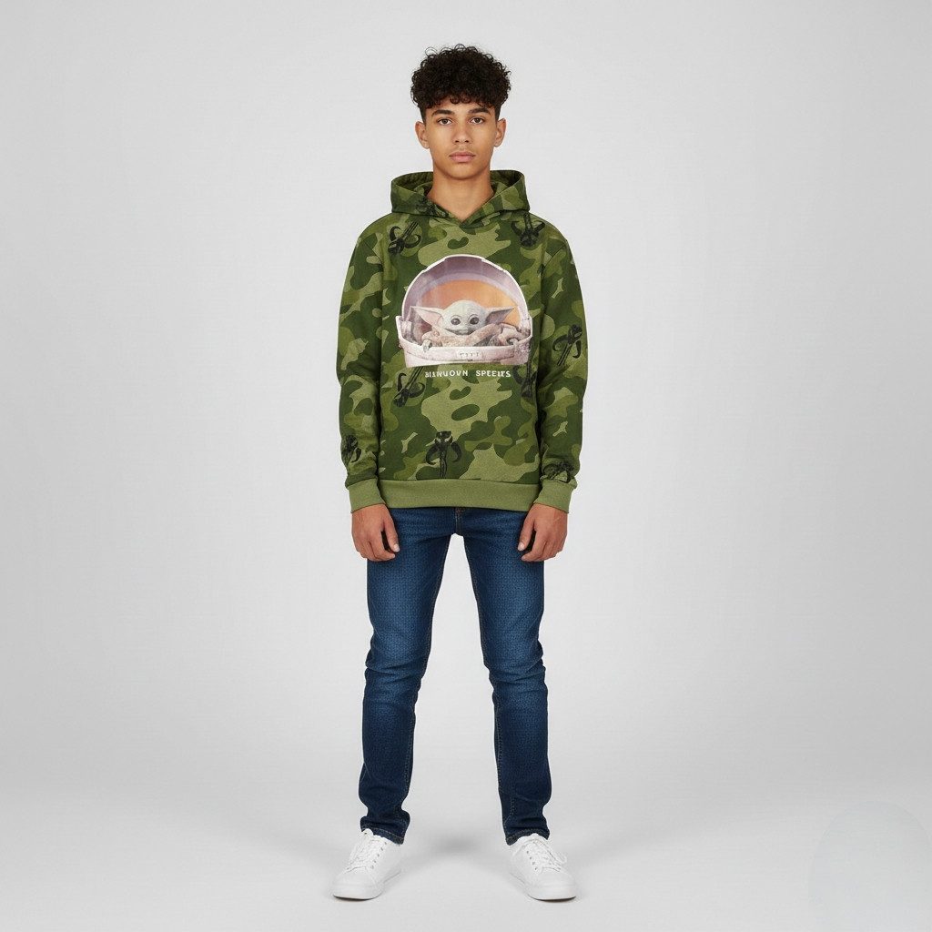 Star Wars Kapuzenpullover Star Wars Mandalorian Baby Yoda Jungen Hoodie