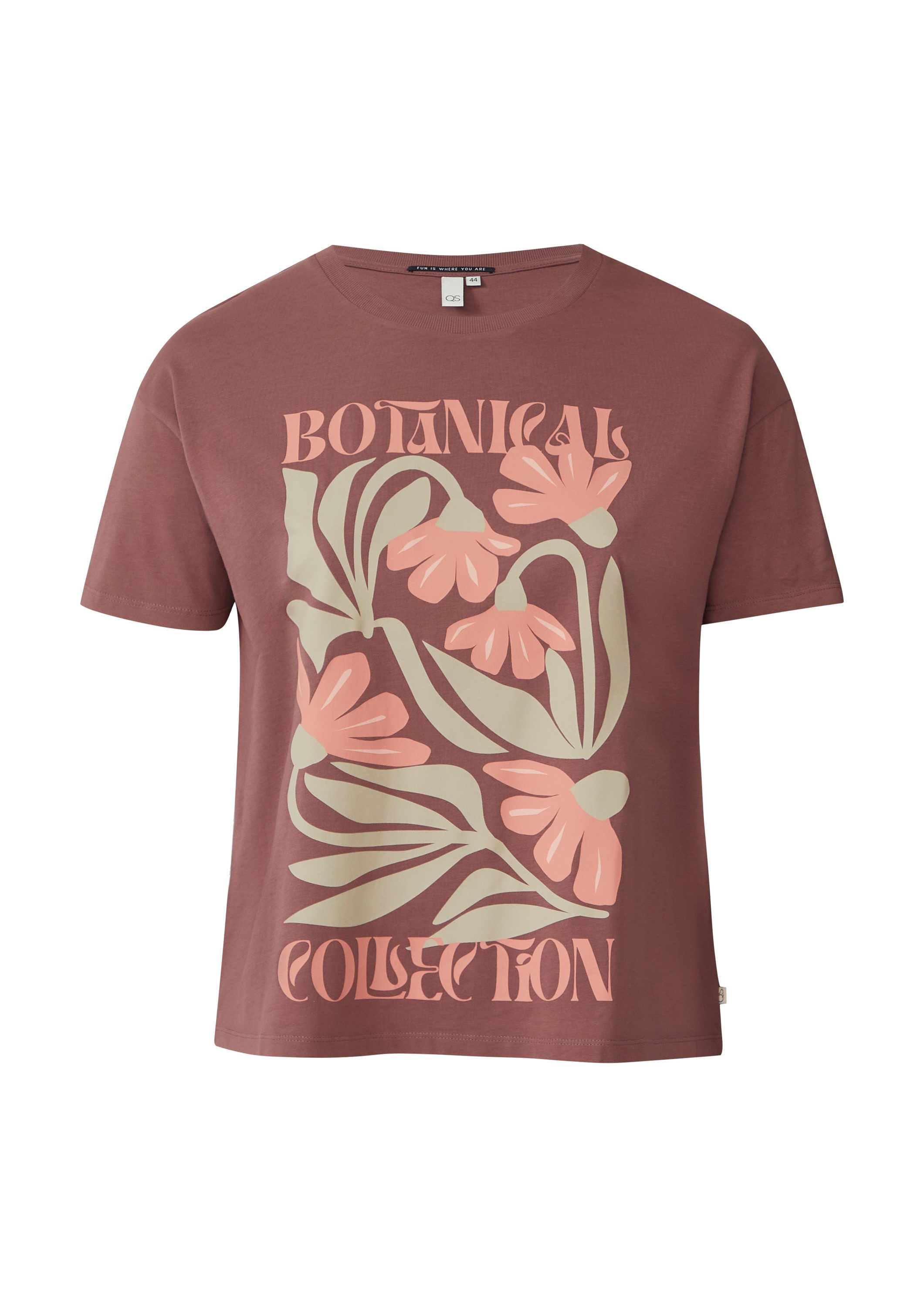 QS Kurzarmshirt T-Shirt T-Shirt mit Frontprint