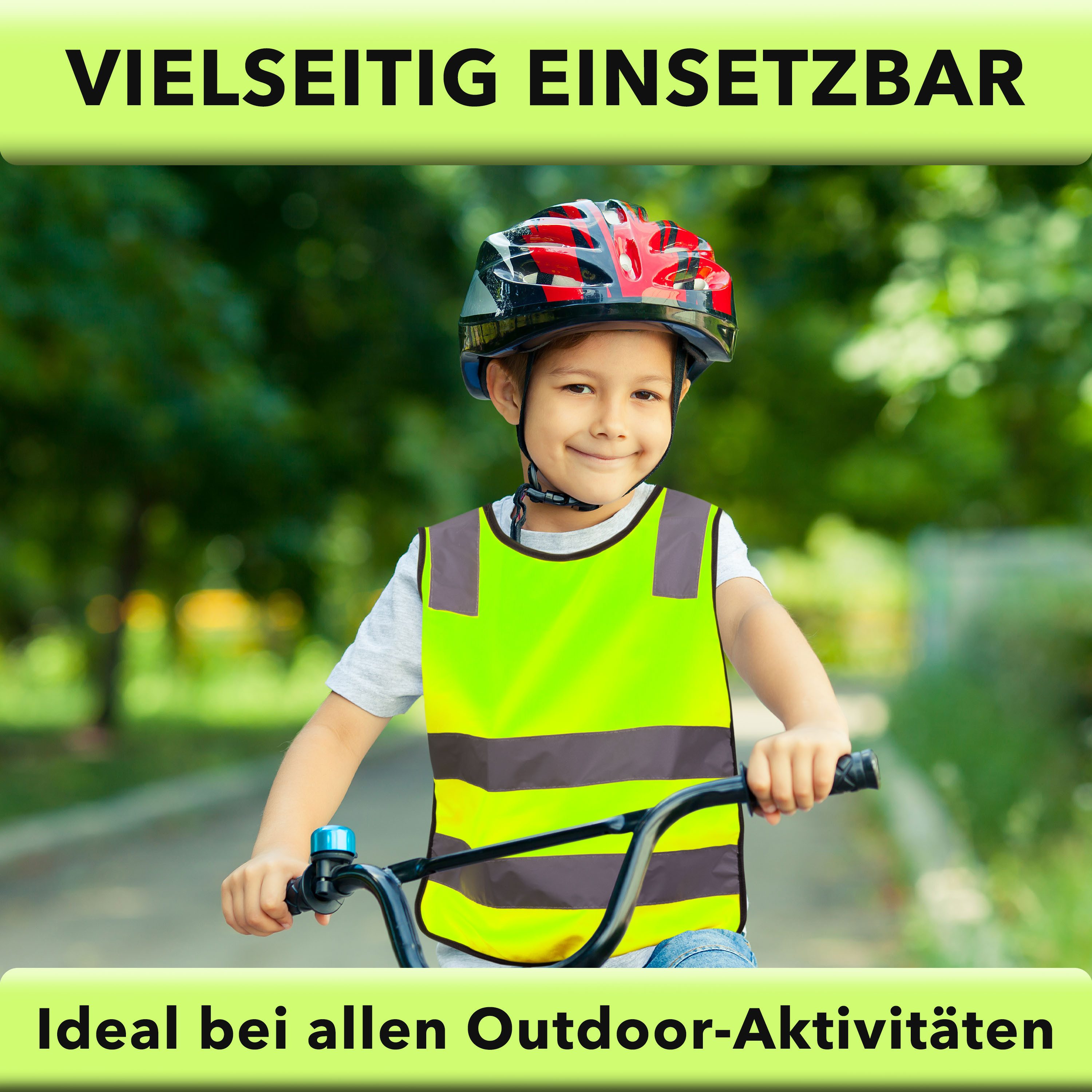 AVANA Warnweste Kinder Reflektorweste (3-12 Jahre) reflektierende Sicherheitsweste hohe Sichtbarkeit, leichte Weste – Bild 5 von 5
