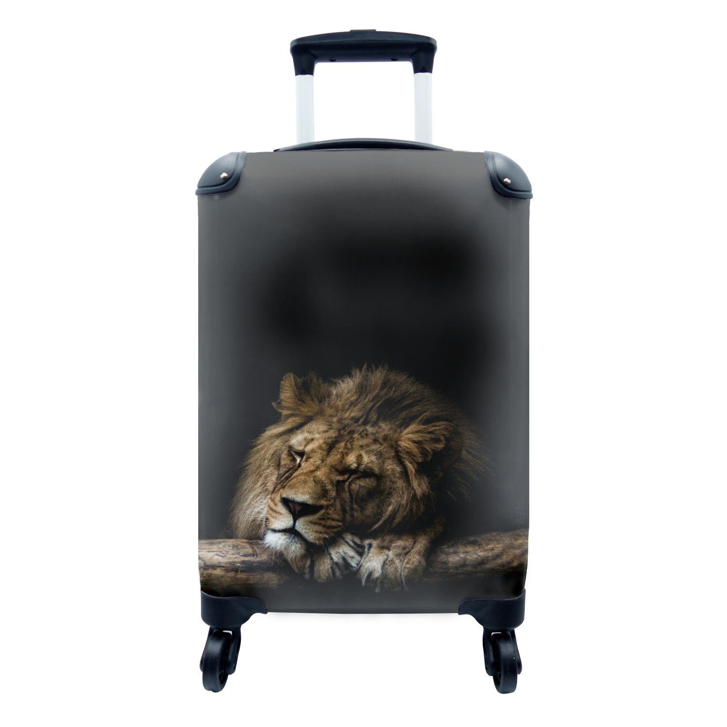 - Reisekoffer Rüssel 4 Reisetasche Handgepäckkoffer Handgepäck Trolley, Ferien, MuchoWow Rollen, - rollen, mit Wild, für Löwe