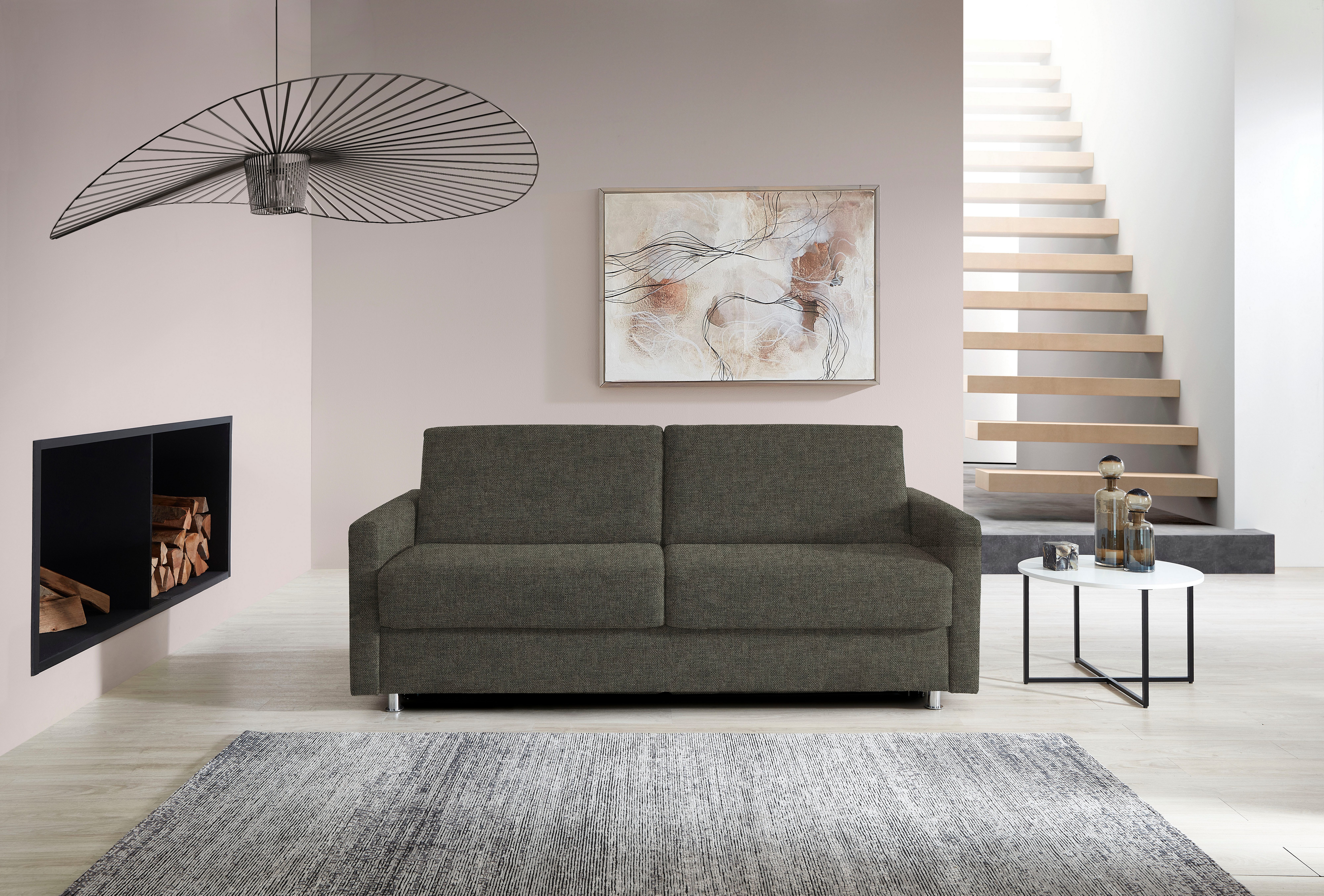 Bali Schlafsofa JUNARA, Dauerschläfer mit zweigeteiltem Lattenrost, 160er u. 180er Breite, 2 Matratzenvarianten