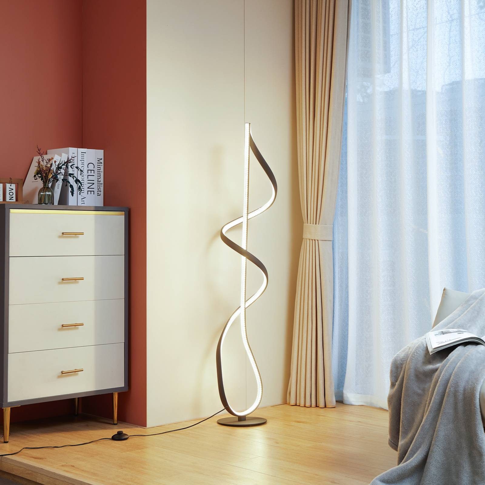 Lucande Stehlampe Rodado, 1 x 24 W LED, warmweiß