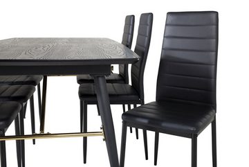 ebuy24 Essgruppe Gold Essgruppe Esstisch Ausziehbarer Tisch Lä, (7-tlg)