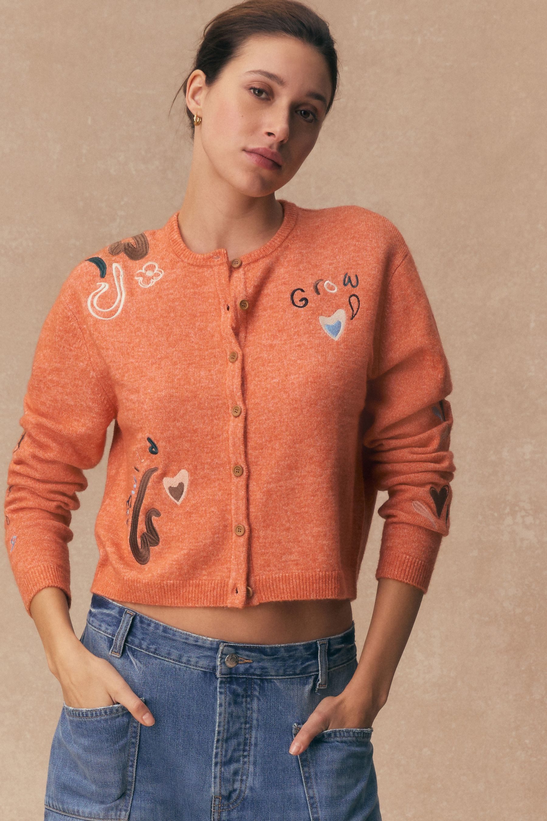 Next Cardigan Strickjacke mit Rundhalsausschnitt, Kurzgröße (1-tlg)