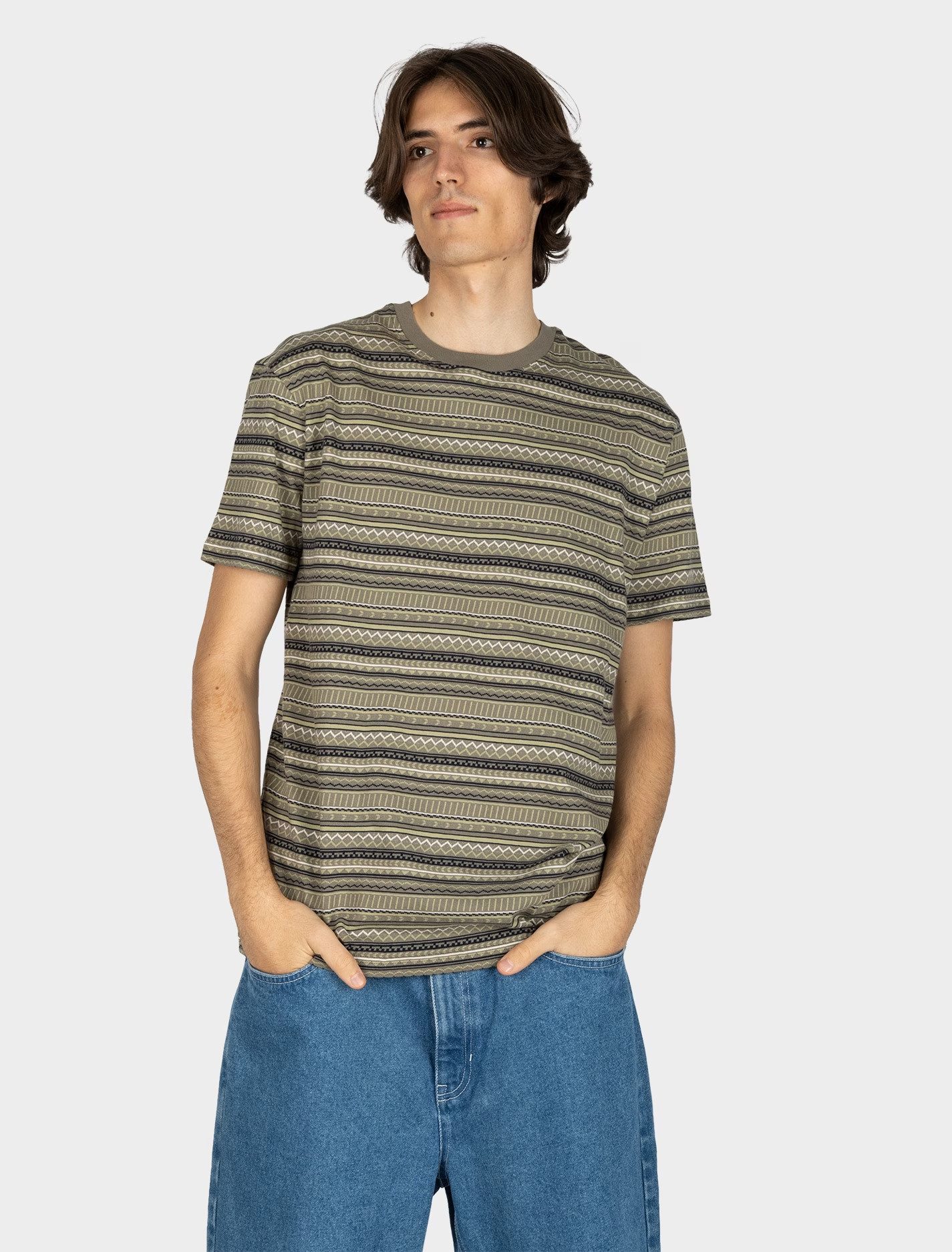 iriedaily Kurzarmshirt Chop Chop Tee - Herren T-Shirt - Baumwolle - gestreiftes Shirt mit Al