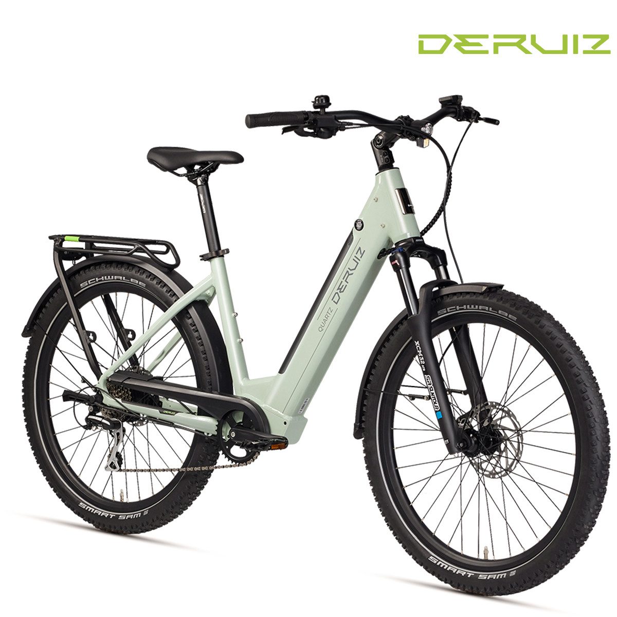 DERUIZ E-Bike Trekkingrad Quartz SUV, elektrofahrrad 28 zoll, e-bike für herren damen, 8 Gang SHIMANO Acera RD-M360 SGS Schaltwerk, Kettenschaltung, Hinterradmotor, 644 Wh, 644Wh Batterien mit großer Kapazität, 250W 55Nm Hinterradmotor