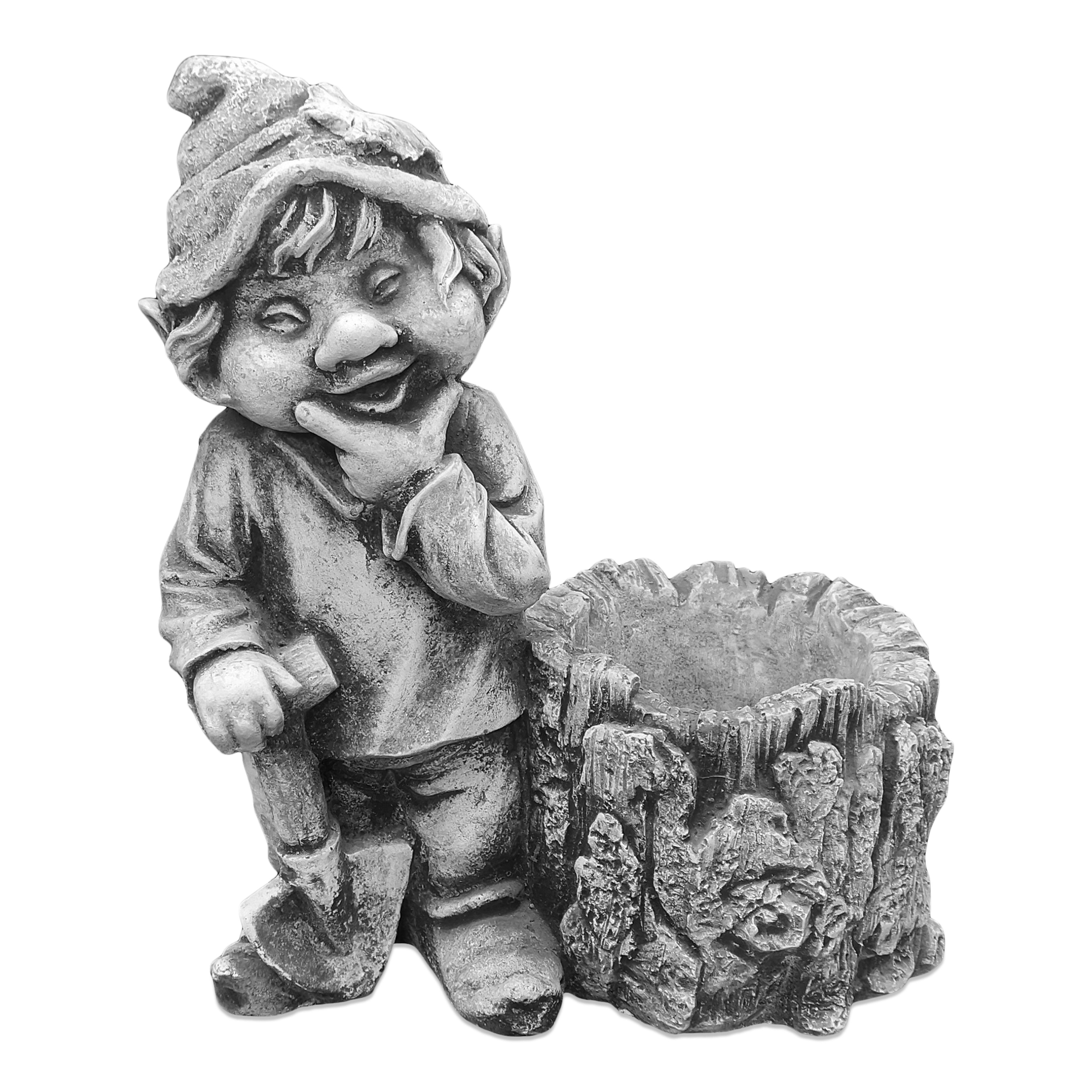 gartendekoparadies.de Gartenfigur Gnom Waldfreund, Steinfigur, H. 33 cm, 8 kg, Frostsicher