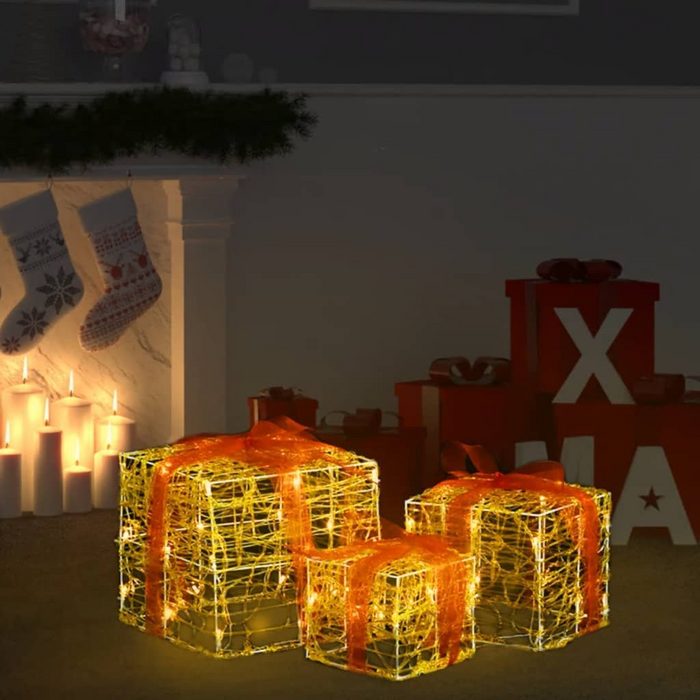 vidaXL Christbaumschmuck LED-Geschenkboxen 3 Stk. Weihnachtsdekoration Warmweiß (3-tlg)