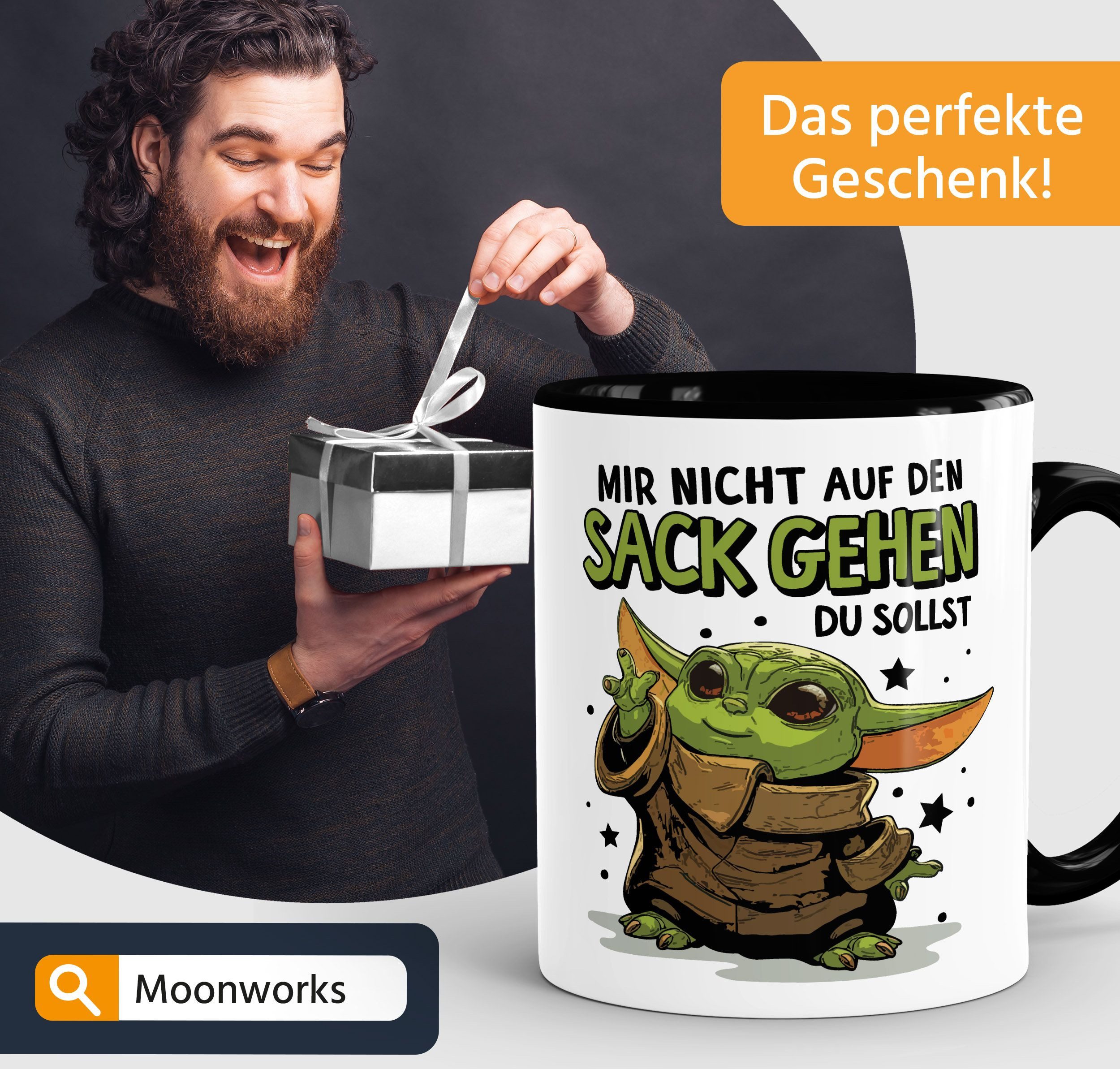 MoonWorks Tasse Kaffee-Tasse mit Spruch Mir nicht auf den Sack gehen du sollst Baby, Keramik – Bild 4 von 5