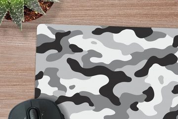 MuchoWow Gaming Mauspad Schwarz-weißes Camouflage-Muster (1-St), Mousepad mit Rutschfester Unterseite, Gaming, 40x40 cm, XXL, Großes