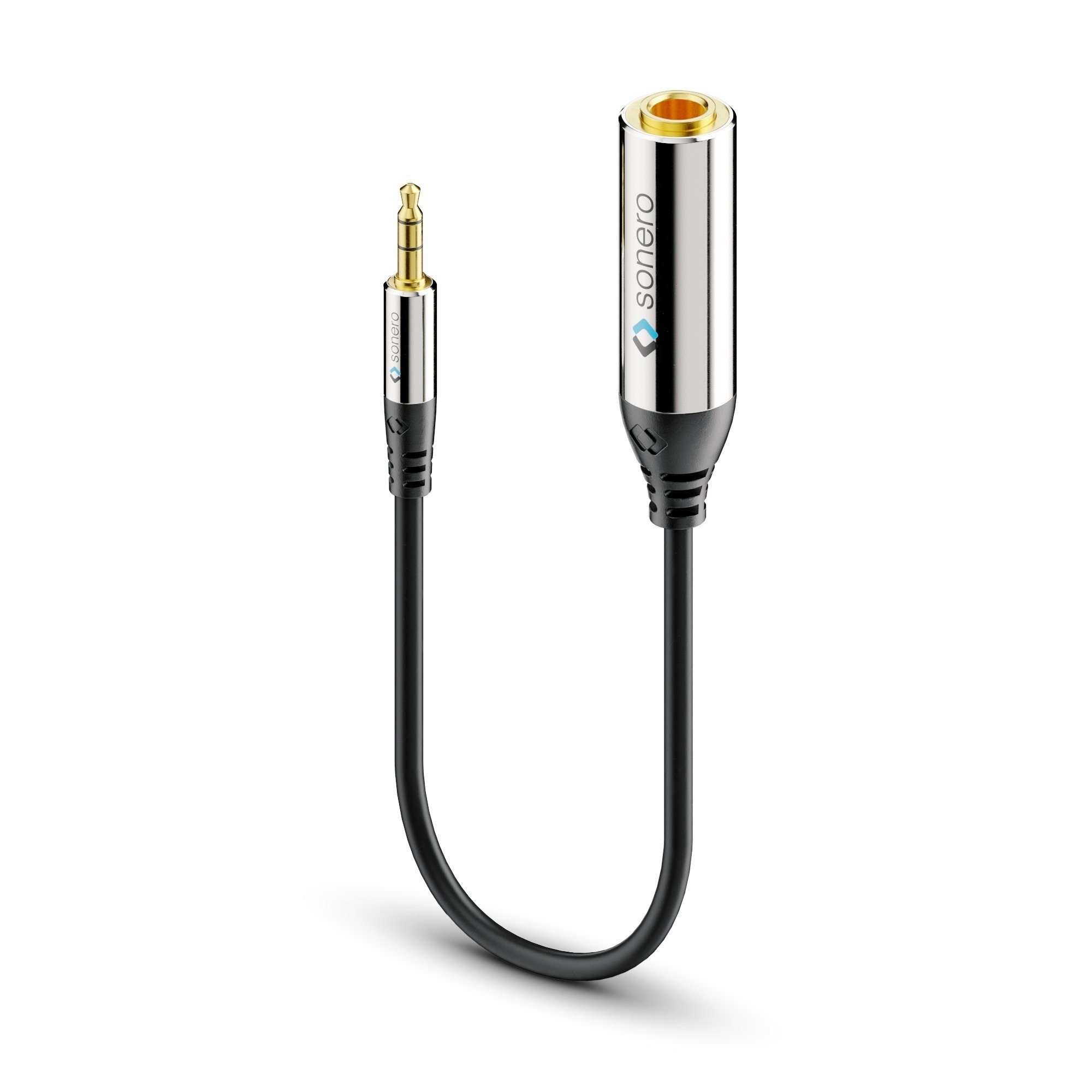 sonero® Premium Kopfhörer Adapter, 0,20m, 3,5mm Klinke Stecker auf Audio-Kabel
