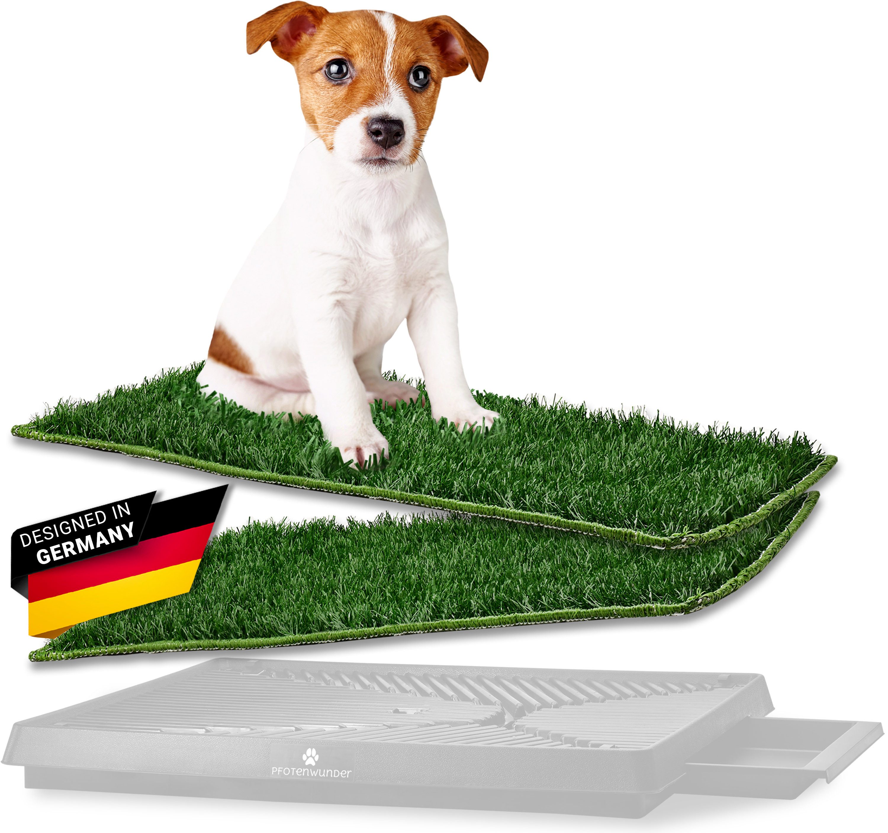 PfotenWunder Hundetoilette 3-11 Ersatz-Kunstrasen für Hundeklo Hundetoilette 63x51cm kleine Hunde