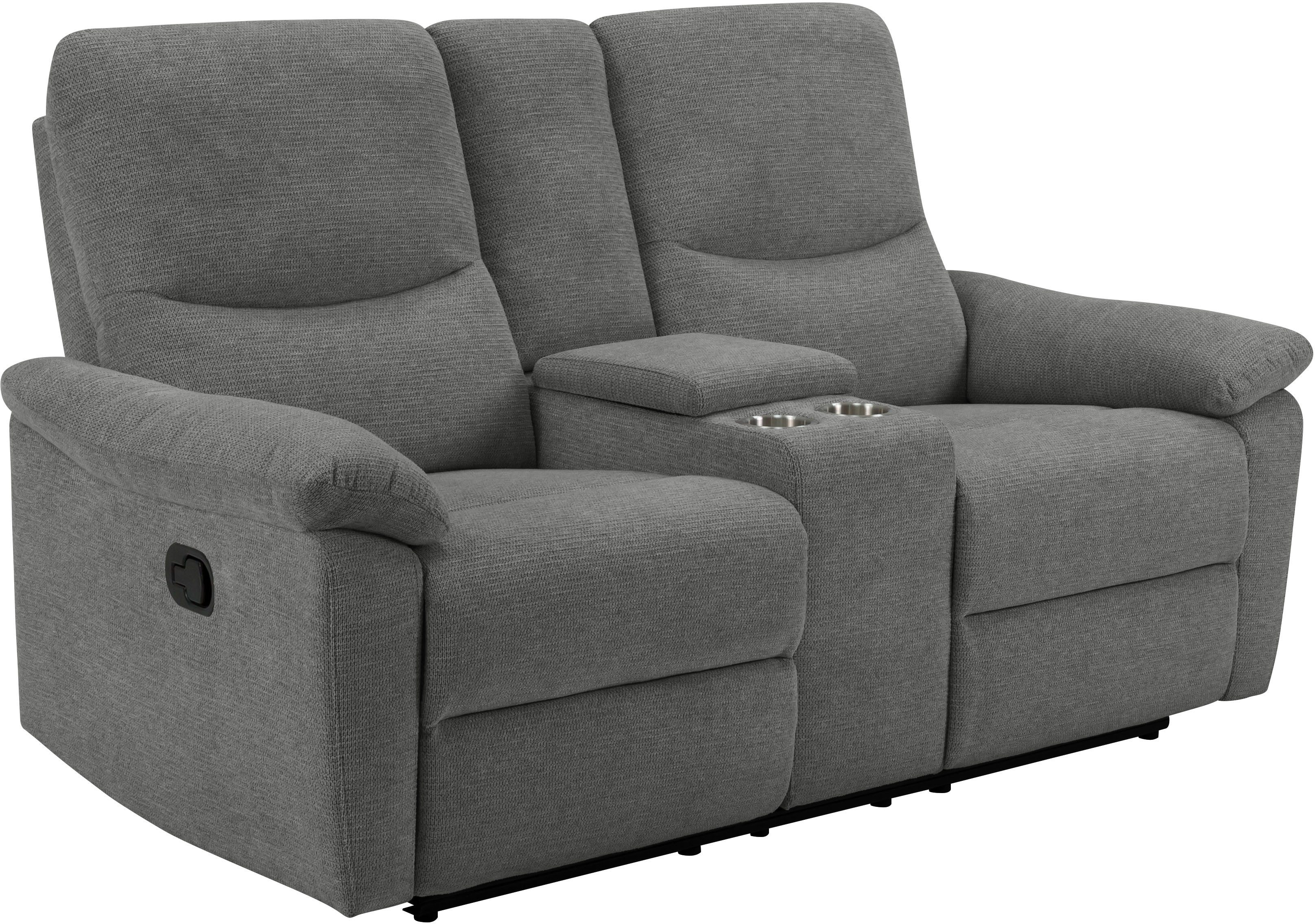Home affaire 2-Sitzer ODILON, 2er-Kinosofa, TV-Sessel, Mulitmedia-Sofa, Struktur, USB A/C, Relaxfunktion manuell u. elektrisch, Getränkehalter, Staufach