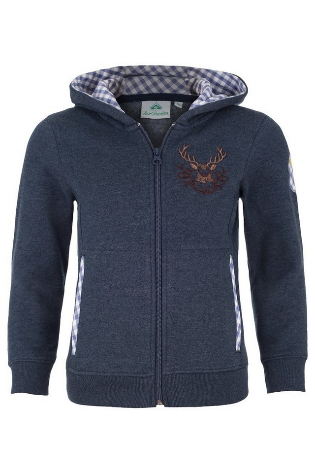 Isar-Trachten Trachtenkleid Kapuzenjacke Kinder - LOVIS - jeansblau