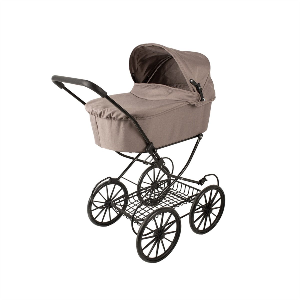 Babytrold Puppenwagen TRILLE Classic Puppenwagen Sandfarben nostalgisch 77 cm, Geeignet für Puppen bis ca. 45 cm, viel Platz für Lieblingspuppen