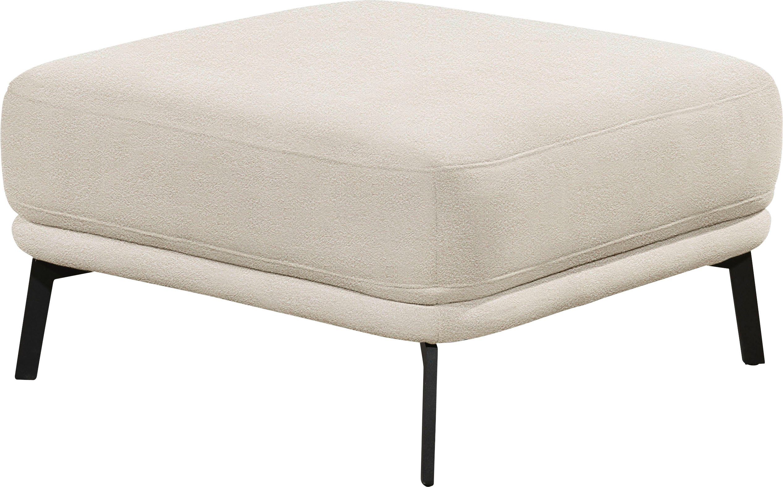 SCHÖNER WOHNEN-Kollektion Hocker Pearl - 5 Jahre Hersteller-Garantie, auch in Bouclé, Passend zur Serie Pearl, B/T/H: 80/80/45cm, Füße Metall