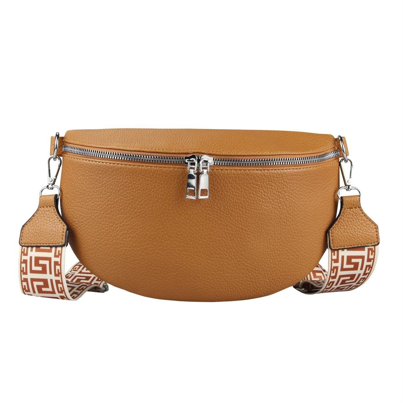 ITALYSHOP24 Bauchtasche Damen Gürteltasche Umhängetasche CrossBody CrossOver, Bodybag, Brusttasche, Hüfttasche, Muster Сумкиgurt, leicht Gewicht