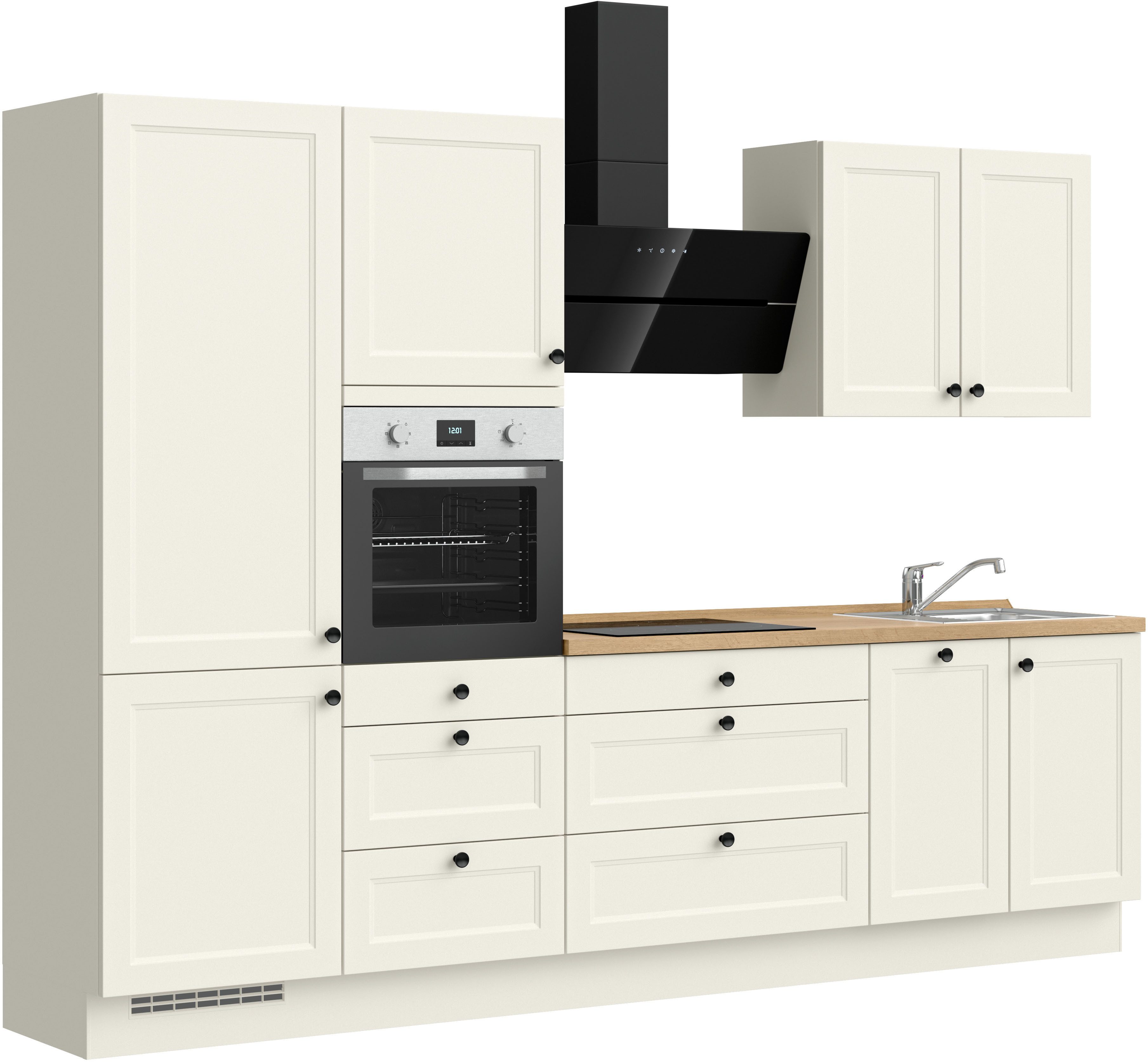 nobilia® Küchenzeile "Cascada II", NEU: individuell anpassbar mit gratis Profi-Beratung, vormontiert, Breite 300 cm, Ausrichtung wählbar, wahlw. mit E-Geräten