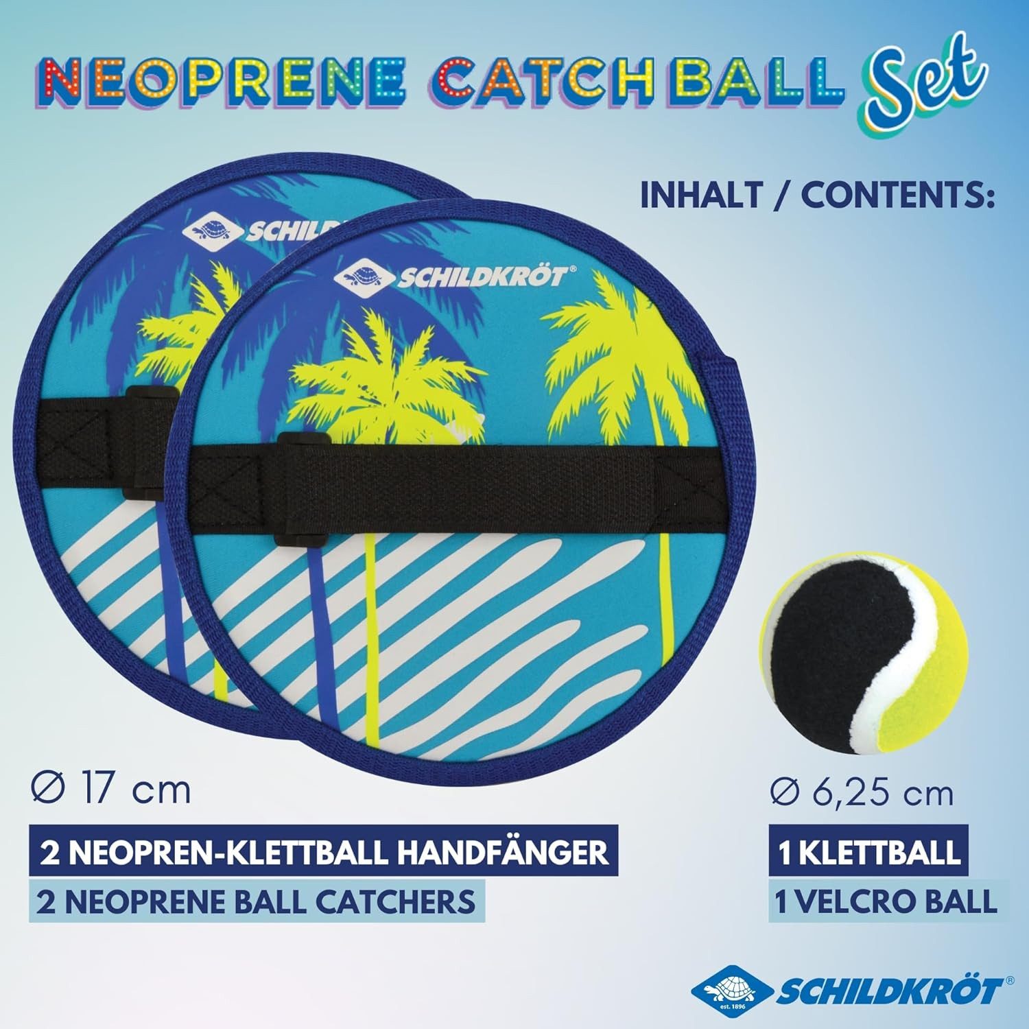 Schildkröt Spiel Schildkröt Klettball Set Neopren blau 4-teilig