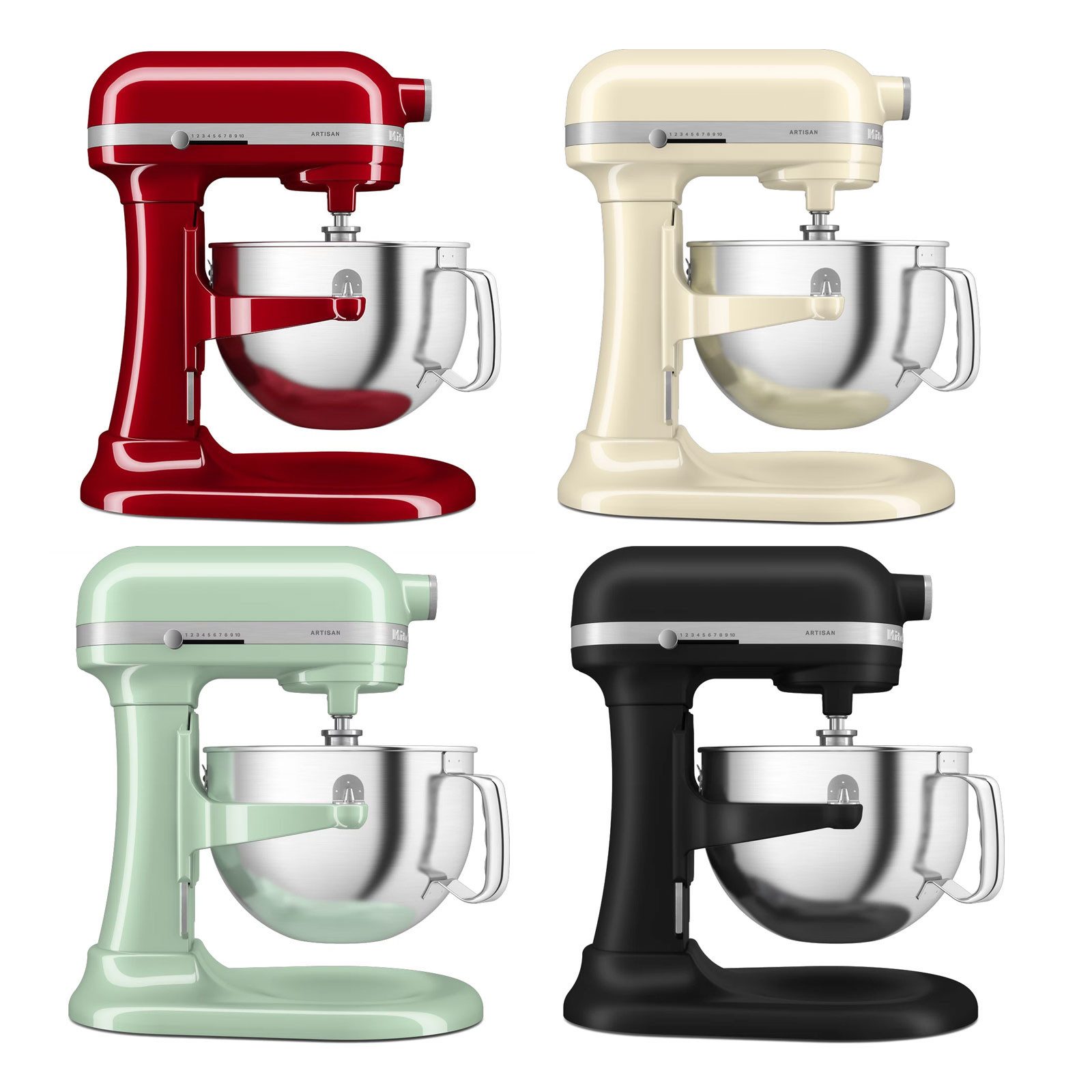 KitchenAid Küchenmaschine 5KSM60SPXE, 2 silberbeschichtete Rührwekzeuge, Planetenrührwerk, Robustes Gehäuse