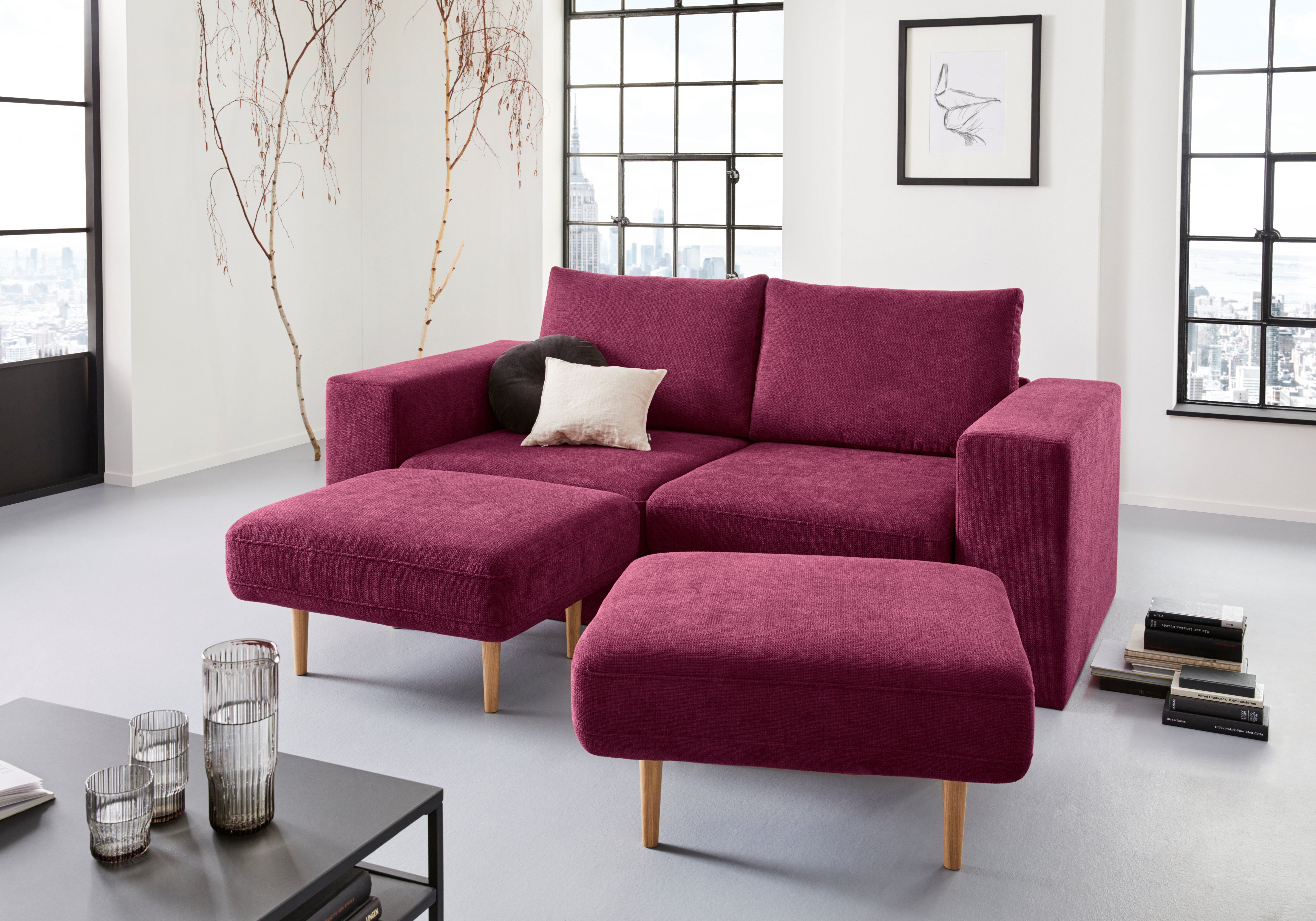LOOKS by Wolfgang Joop 3-Sitzer Looksv, Verwandlungssofa: aus Sofa wird Sofa mit 2 Hockern