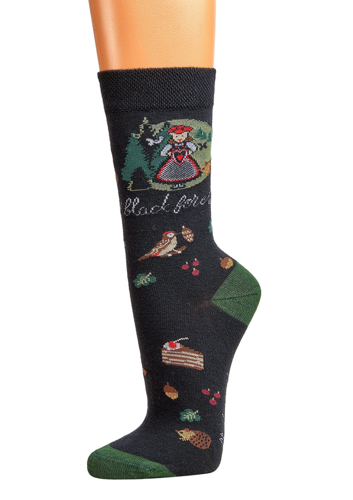 TippTexx 24 Freizeitsocken 2 Paar Schwarzwald Fun Socken, Unisex Baumwollsocken, handgekettelt (2 Paar) – Bild 4 von 5
