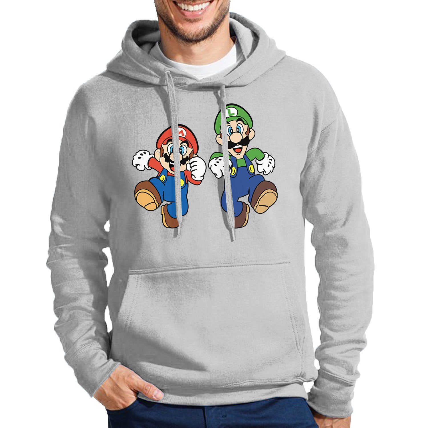 Hoodie Herren Mario & Luigi Super Retro Konsole Super Luigi