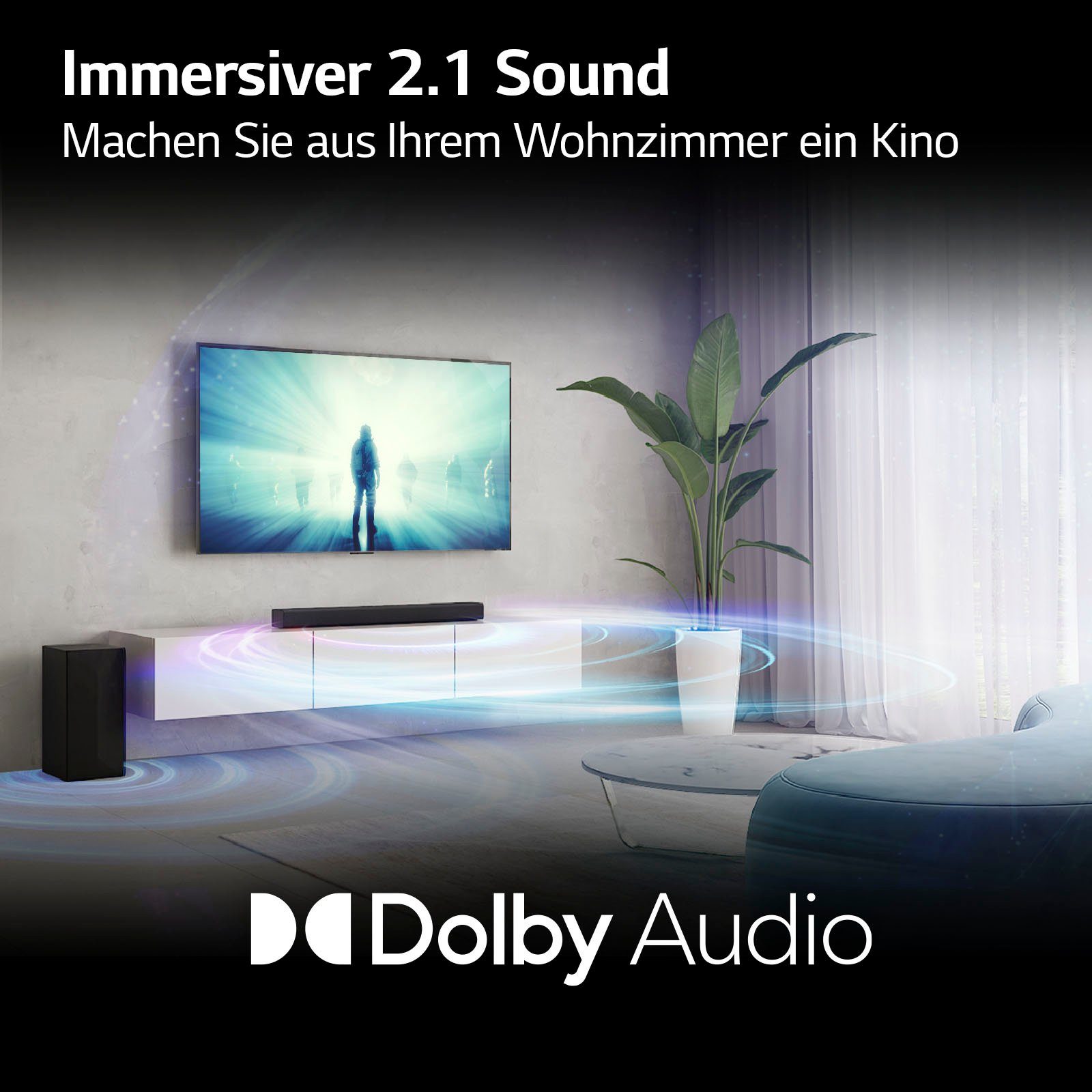 AI Audio,TV Share,kabelloser DS40Q Soundmode Res (Bluetooth, LG Subwoofer) Pro,Hi 2.1 Soundbar 300 W, Sound