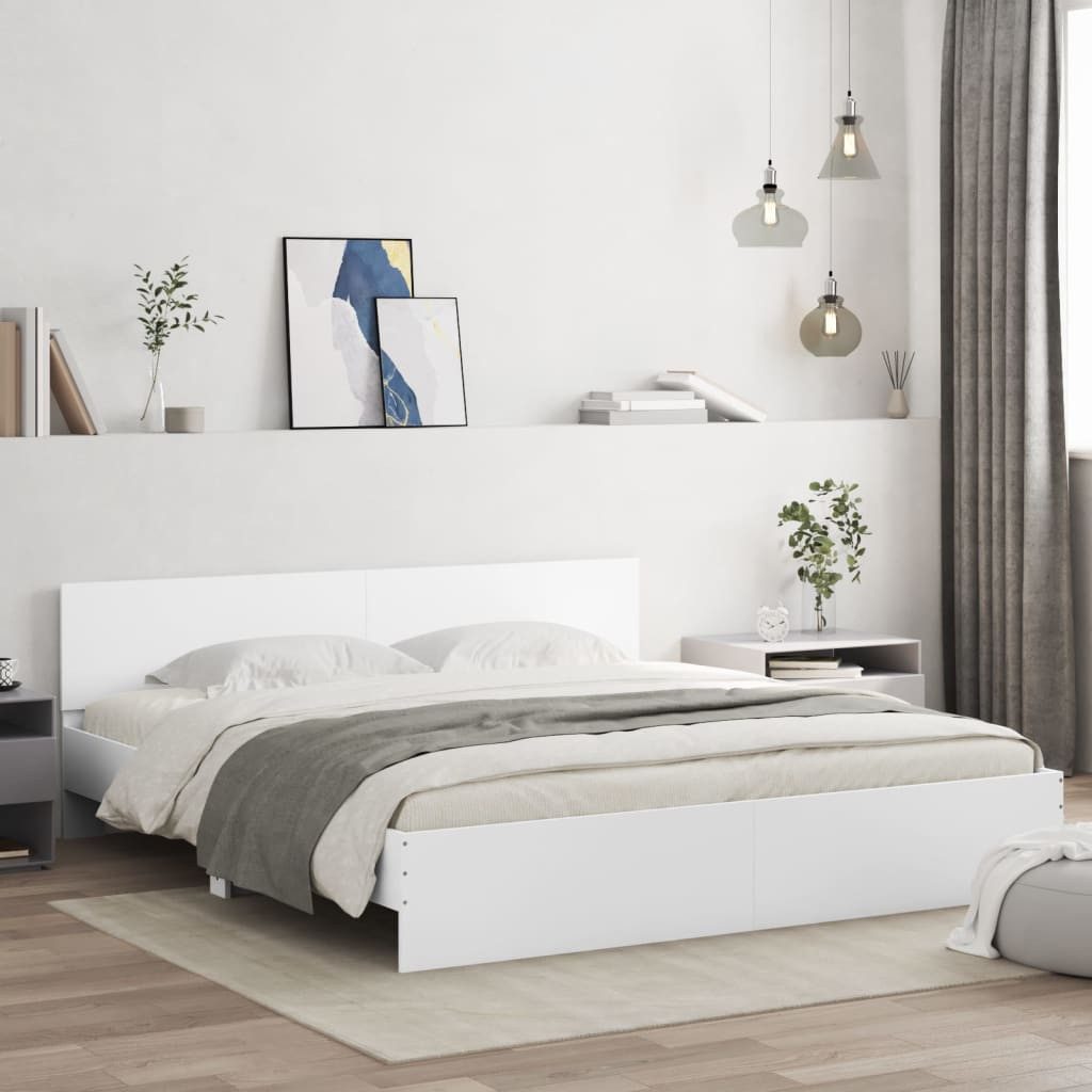 VidaXL Boxspringbett Mit Matratze LED Polsterbett Bett